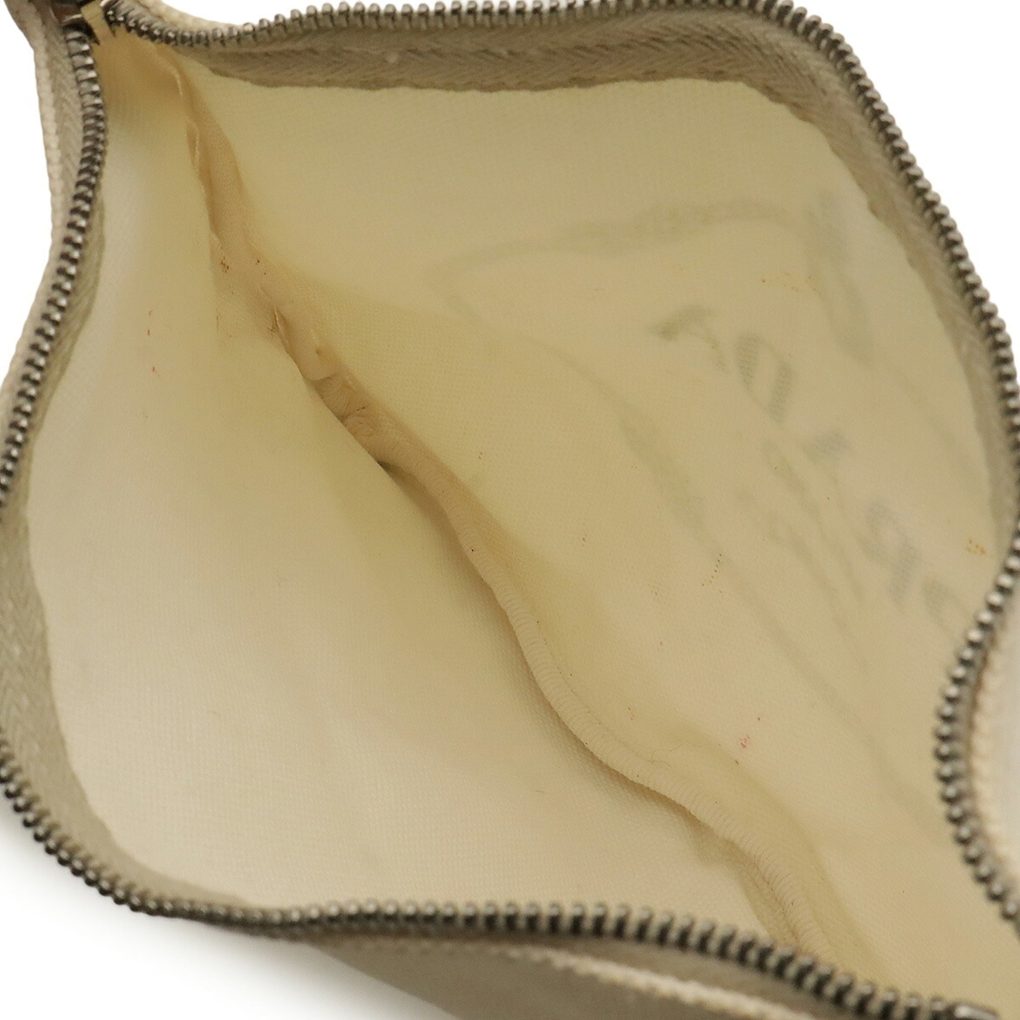 Prada Ivory White Yellow Canapa Handbag Pouch Shoulder Bag Tote Bag (Pre-Owned)