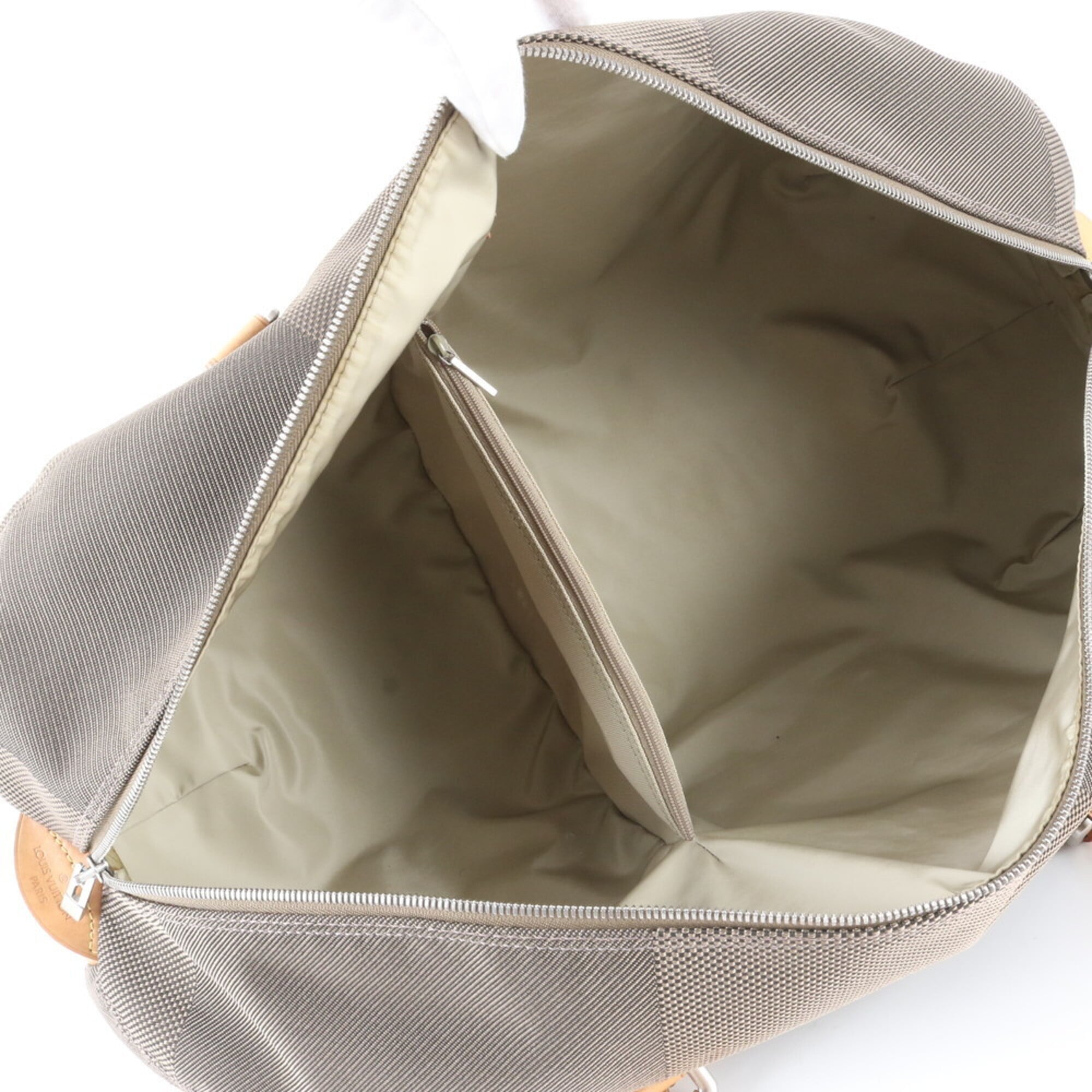 Louis Vuitton Beige Brown Damier Canvas Leather Canvas Handbag (Pre-Owned)