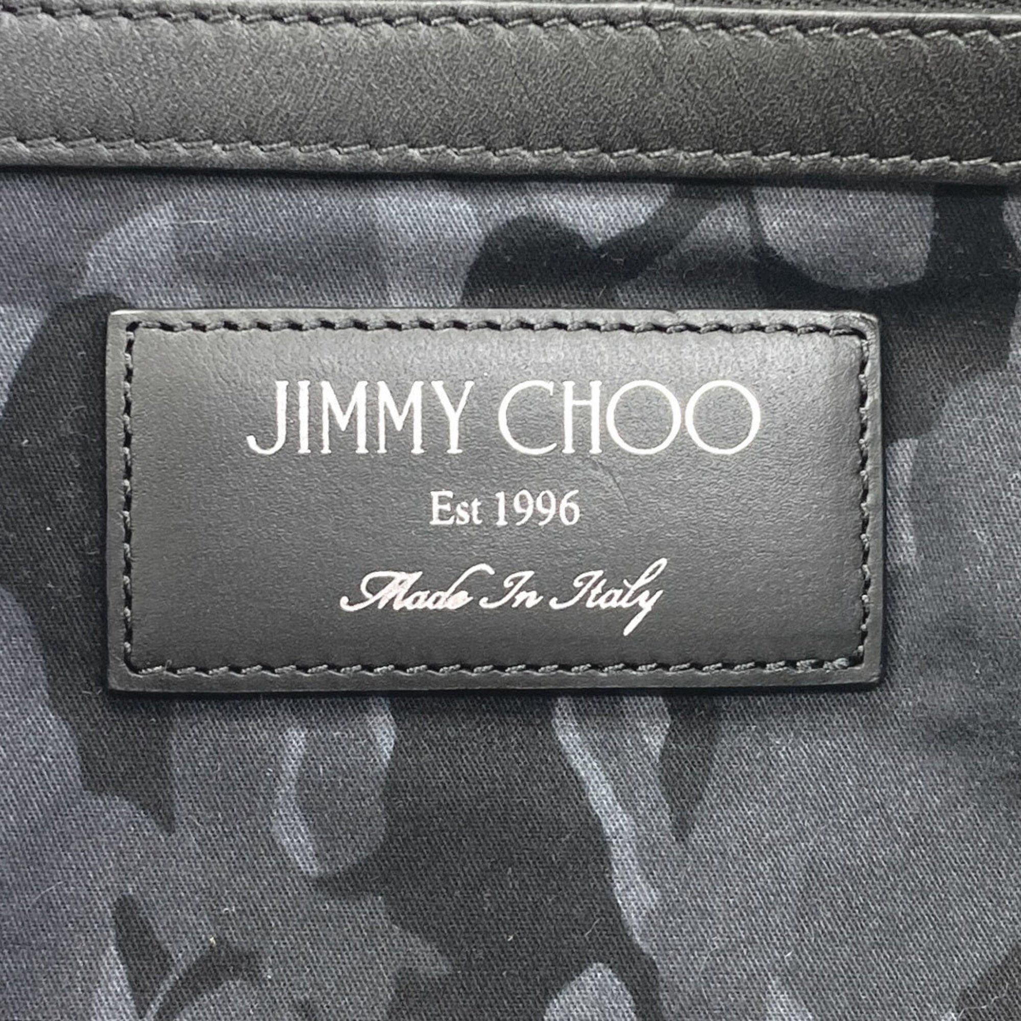Jimmy Choo Black Brown Leather Tote Bag (Pre-Owned)