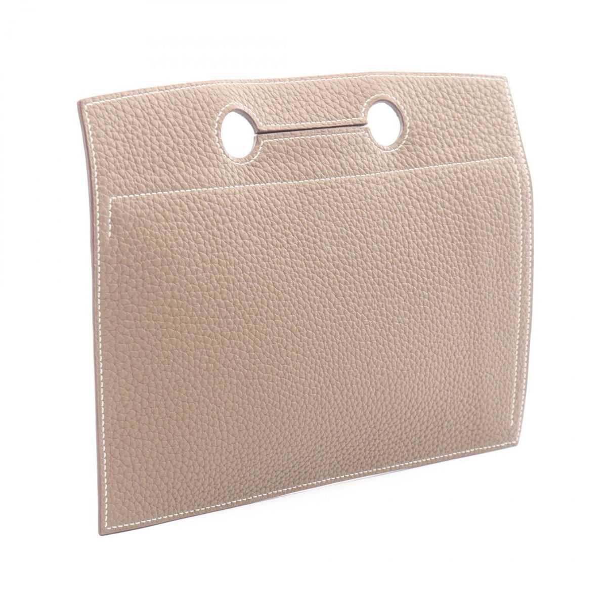Hermes Etoupe Gray Gray Togo Leather Leather Handbag Pouch (Pre-Owned)