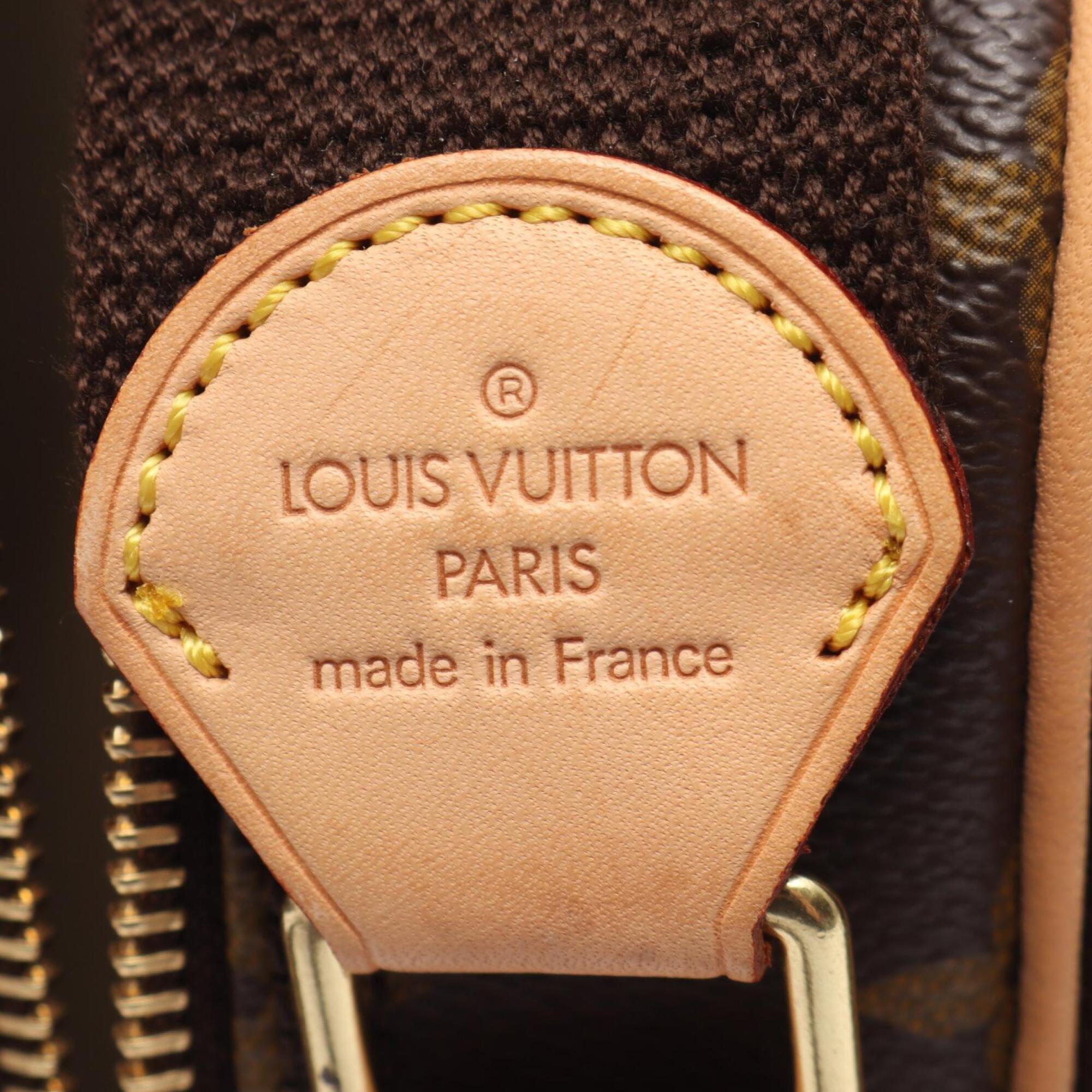 Louis Vuitton Brown Coated Canvas Leather Handbag Shoulder Bag (Pre-Owned)