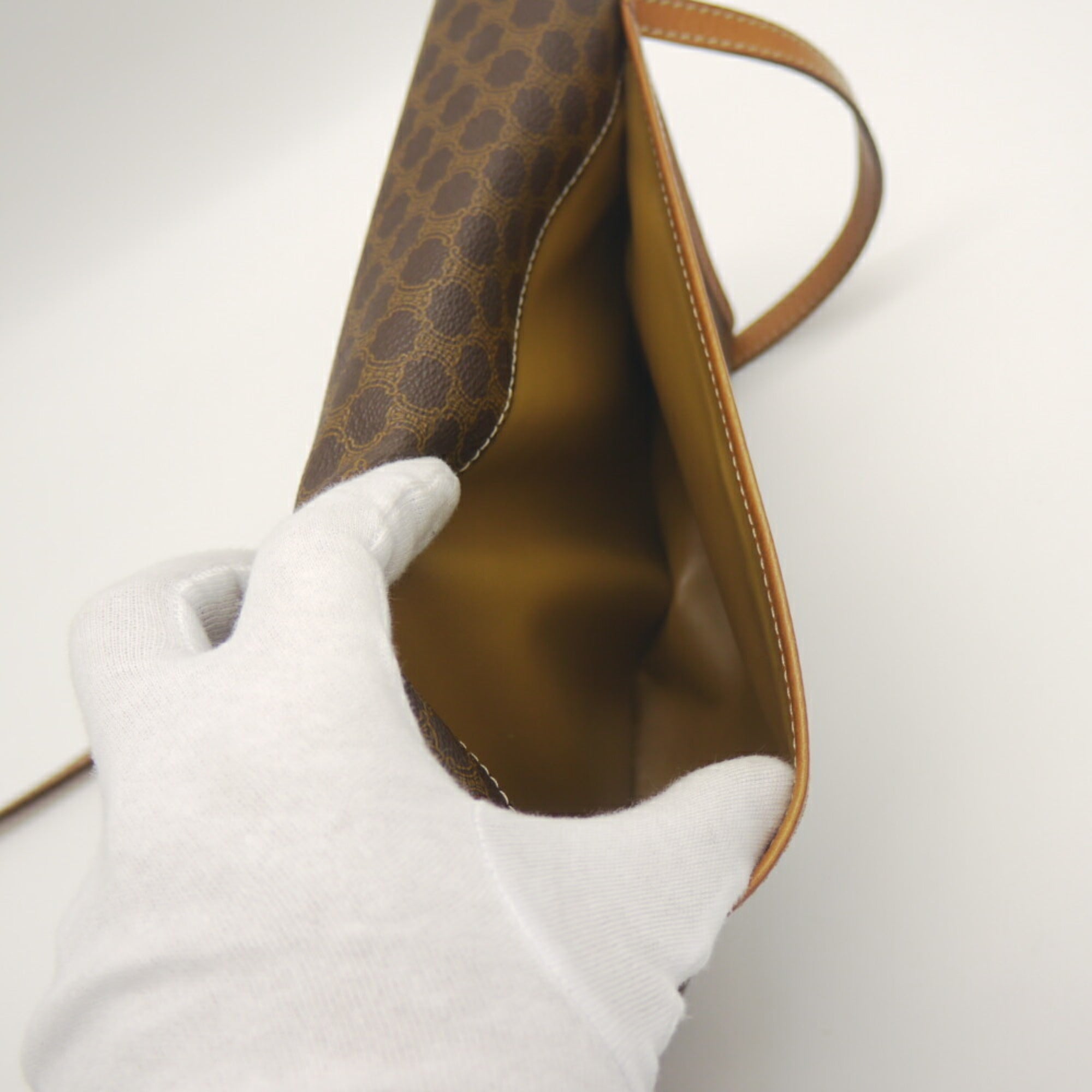 Celine Brown Pvc Leather Clutch Bag Shoulder Bag (Pre-Owned)