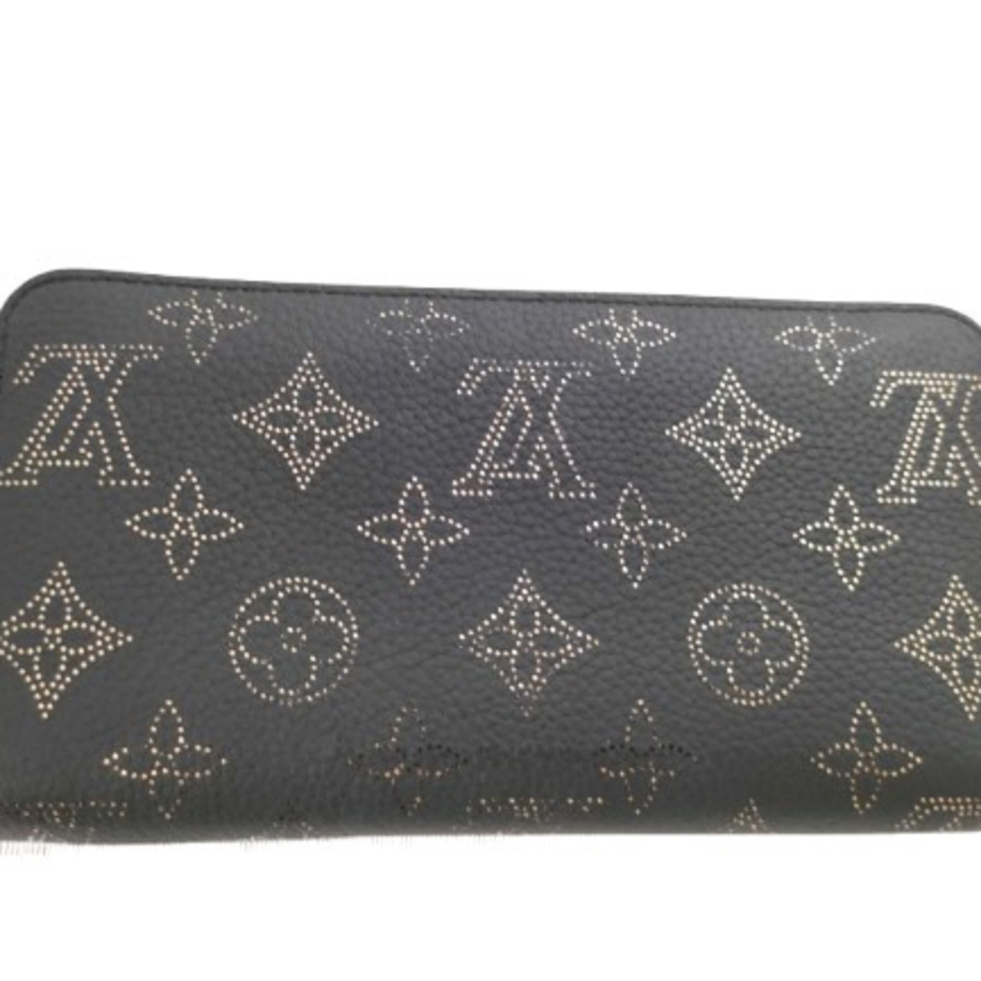 Louis Vuitton Black Leather Long Wallet (Bi-Fold) (Pre-Owned)