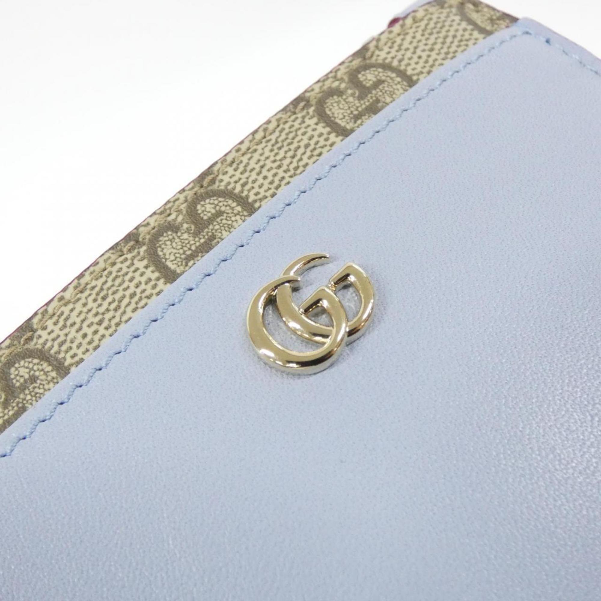 Gucci Light Blue Gg Supreme Canvas Leather Coin Purse/Coin Case (Pre-Owned)
