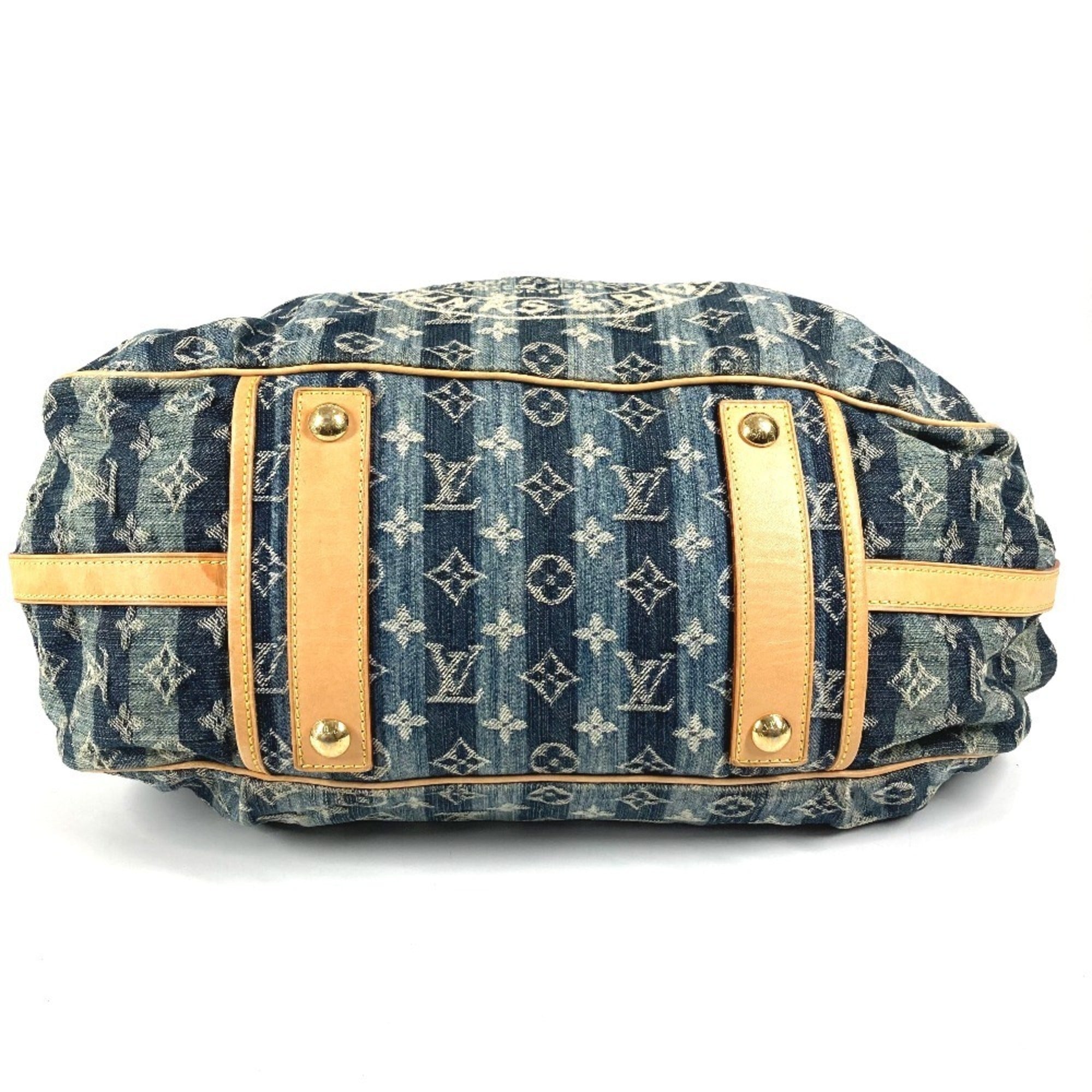 Louis Vuitton Blue Monogram Denim Handbag Shoulder Bag (Pre-Owned)