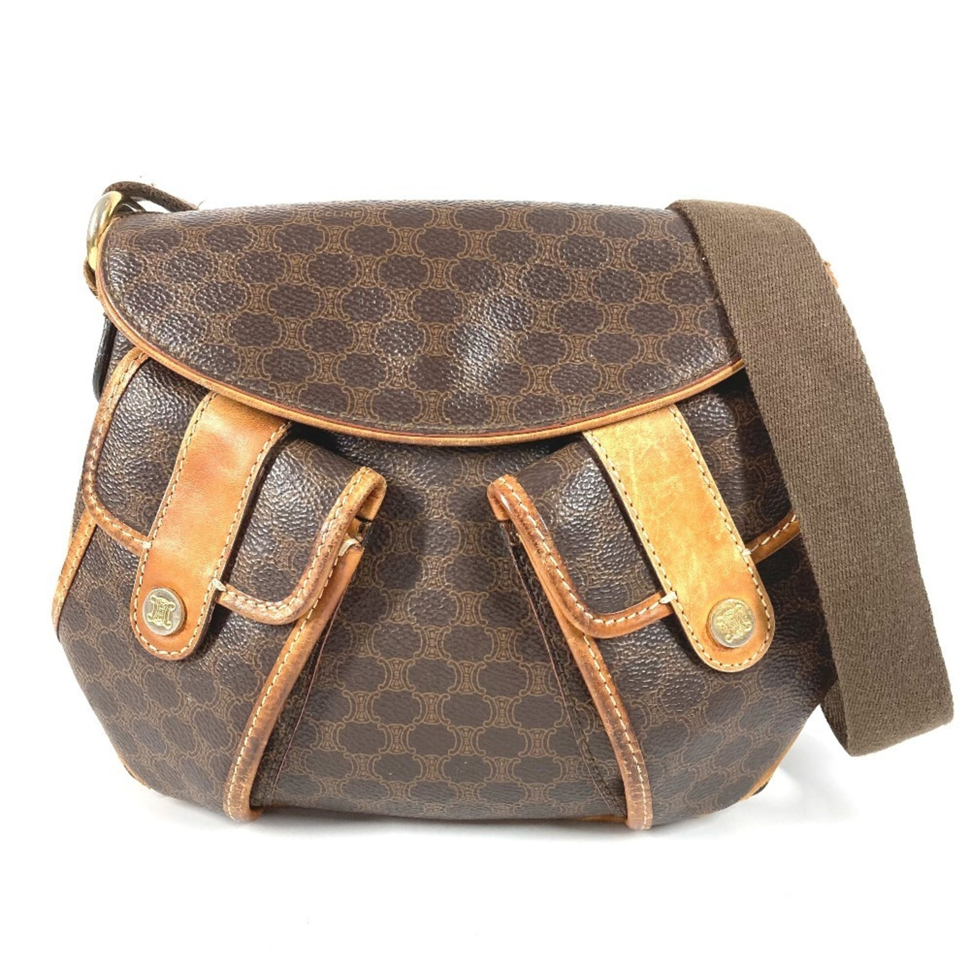 Celine Brown Leather Shoulder Bag (Pre-Owned)