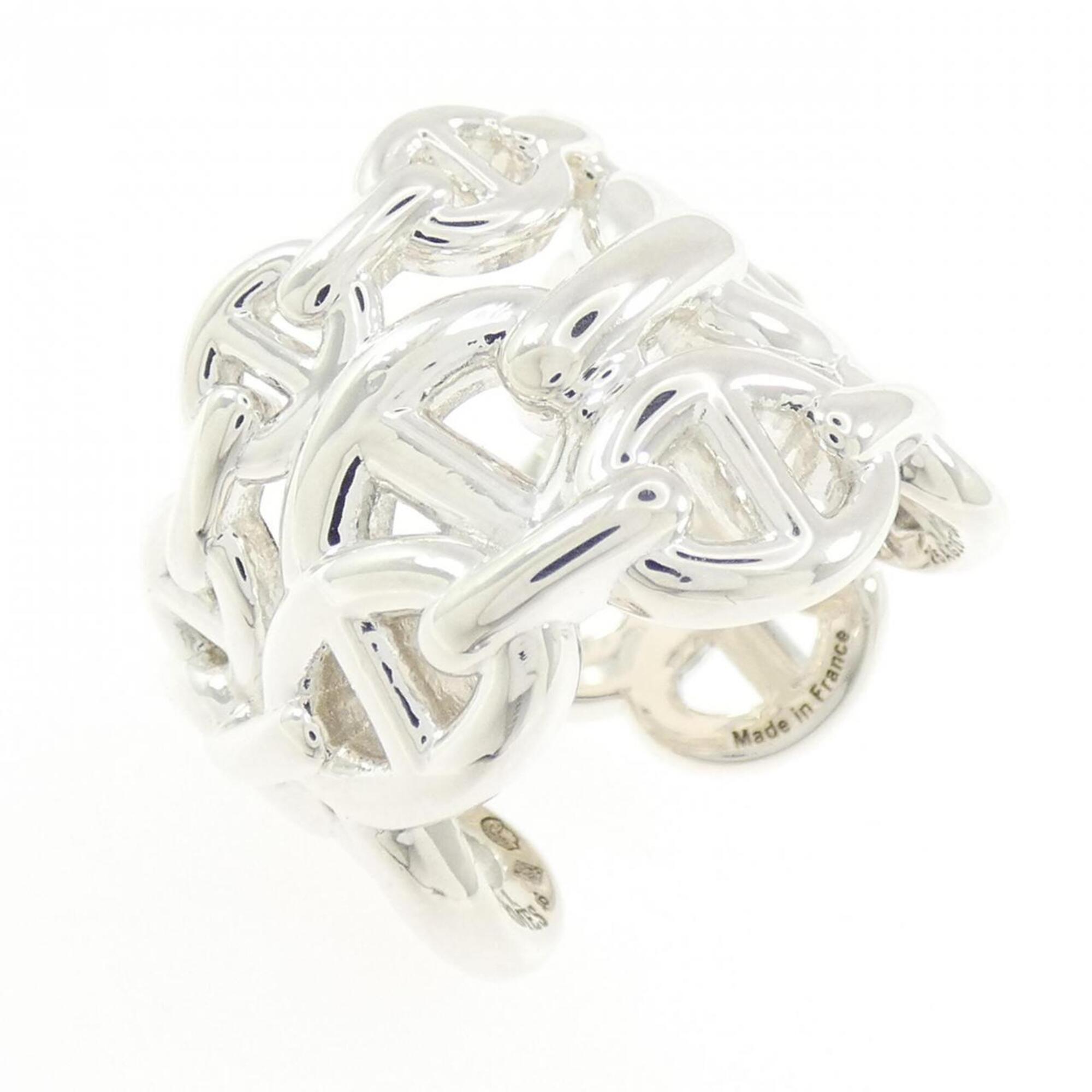 Hermes Silver 925 Band Ring (Pre-Owned)