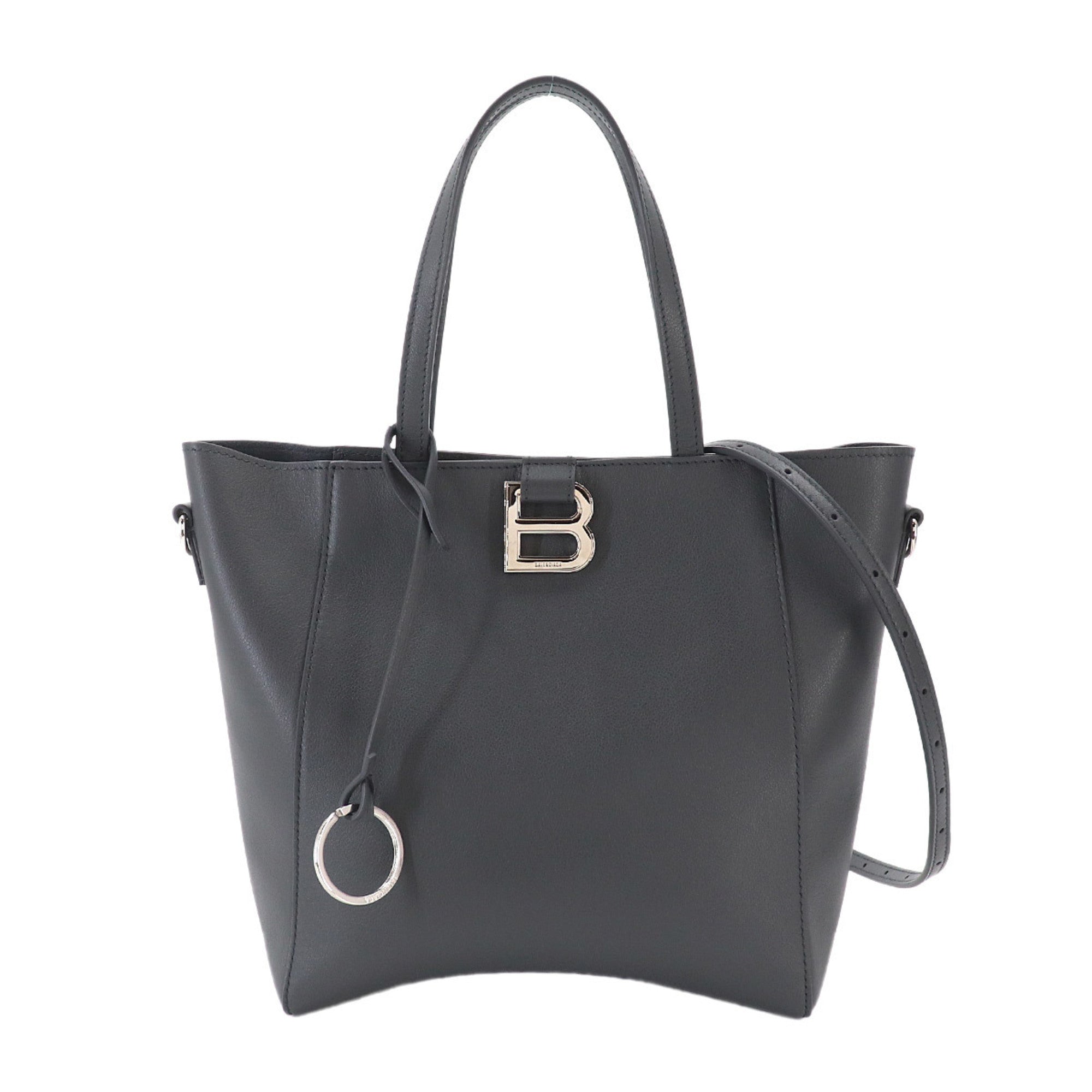 Balenciaga Gray Leather Handbag Tote Bag (Pre-Owned)