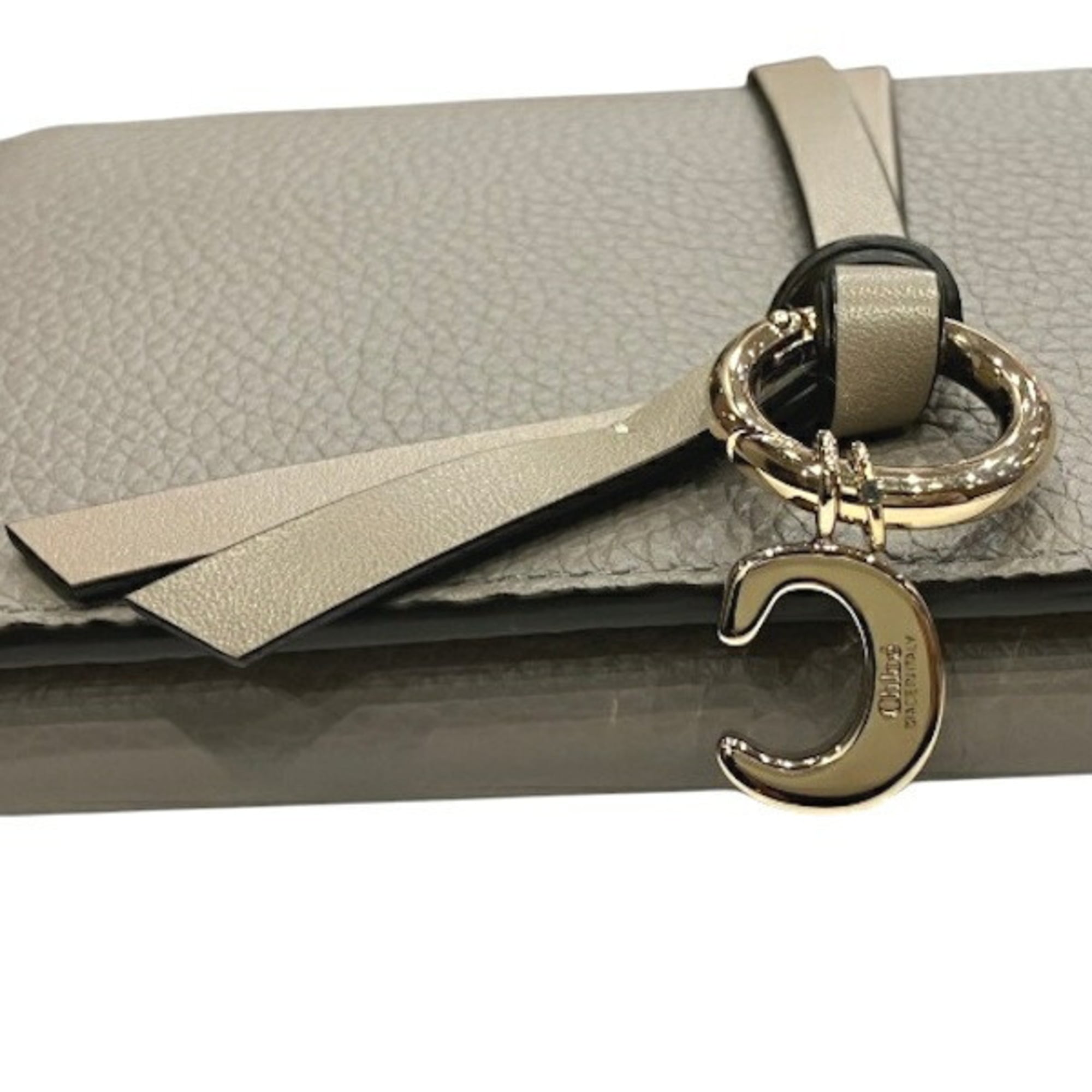 Chloé Grayish Leather Long Wallet (Bi-Fold) (Pre-Owned)