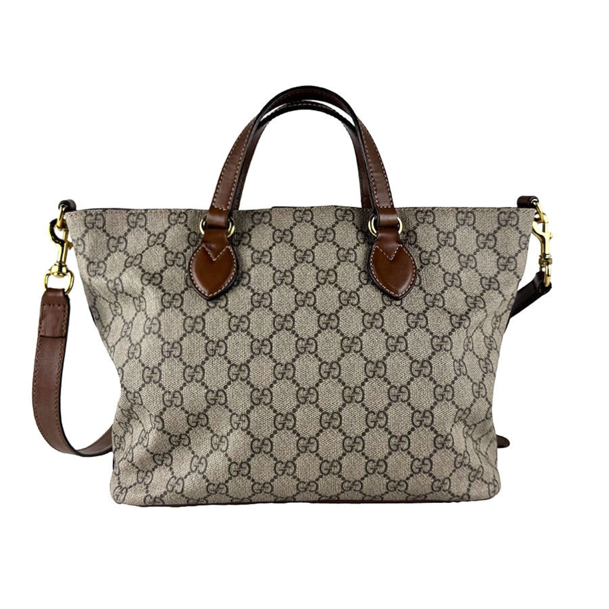Gucci Brown Gg Supreme Handbag Shoulder Bag (Pre-Owned)