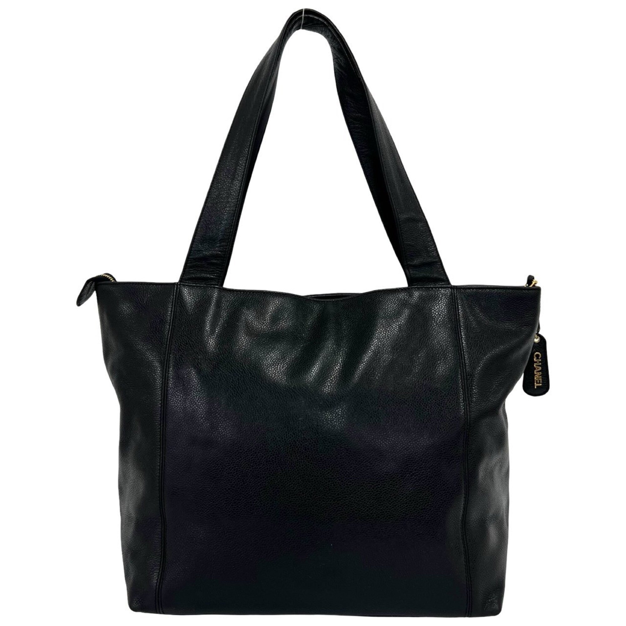 Chanel Black Grained Calfskin Tote Bag (Pre-Owned)