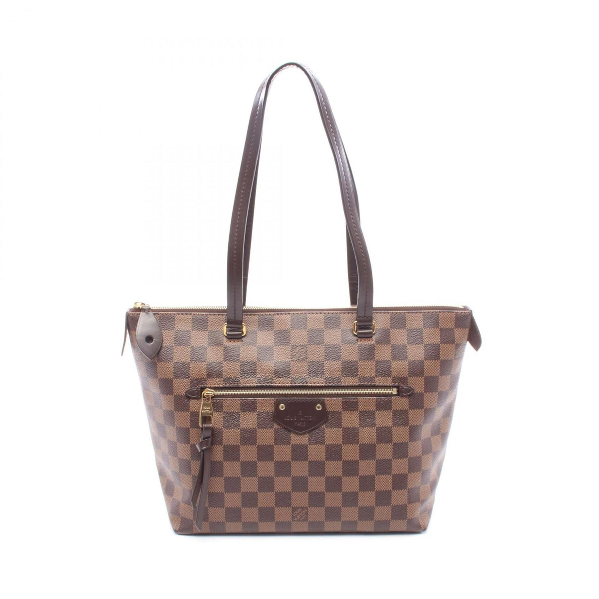 Louis Vuitton Damier Brown Ebene Coated Canvas Leather Handbag Tote Bag (Pre-Owned)