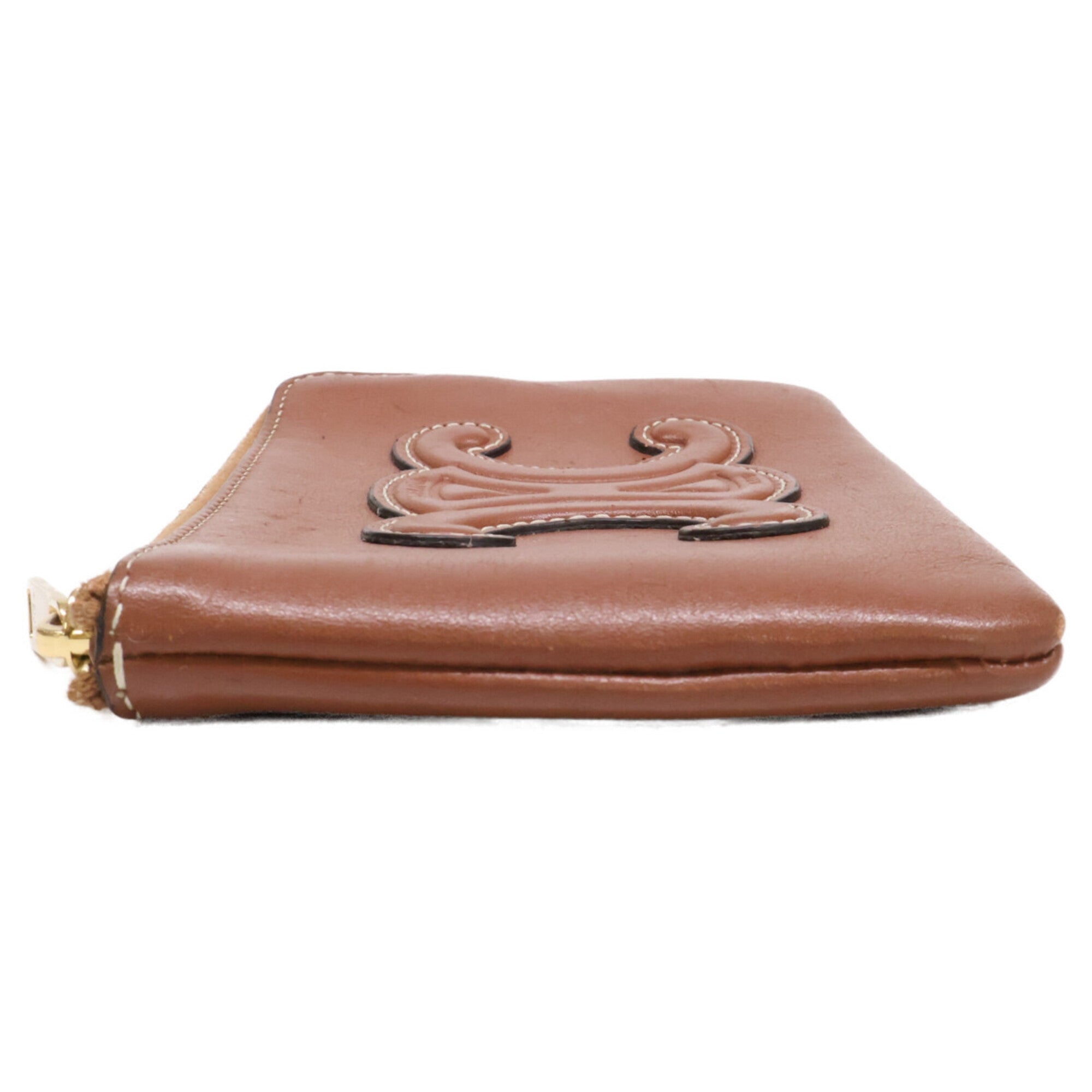 Celine Brown Leather Coin Purse/Coin Case (Pre-Owned)