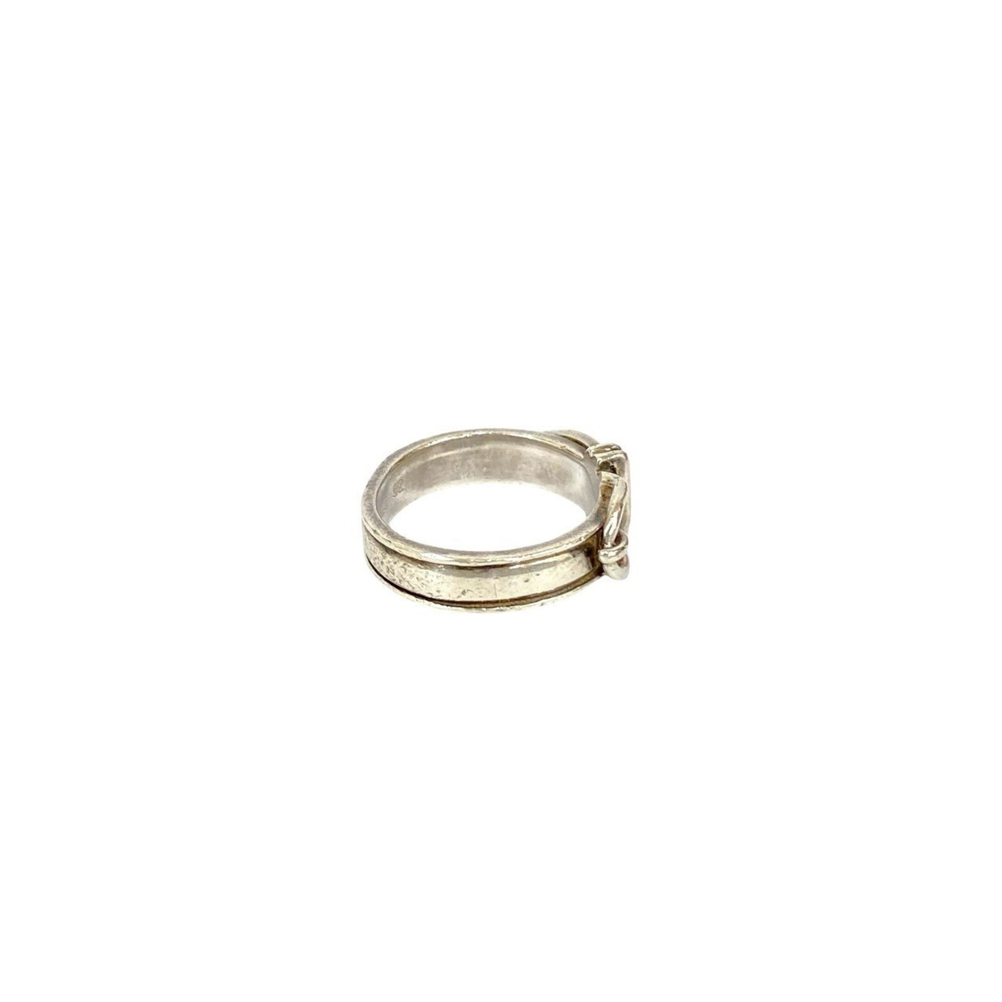 Hermes Silver Silver 925 Band Ring (Pre-Owned)