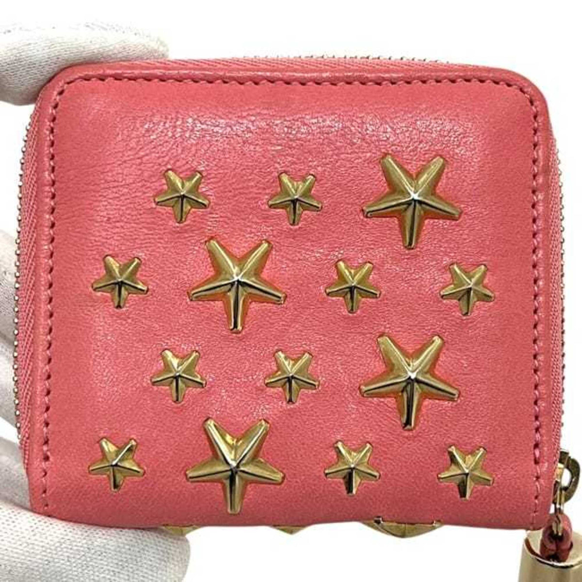 Jimmy Choo Pink Leather Coin Purse/Coin Case (Pre-Owned)
