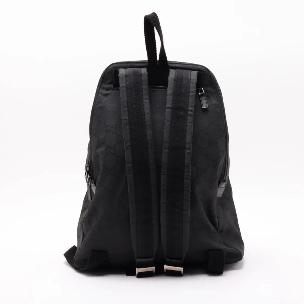Gucci Black Leather Nylon Backpack Shoulder Bag (Pre-Owned)