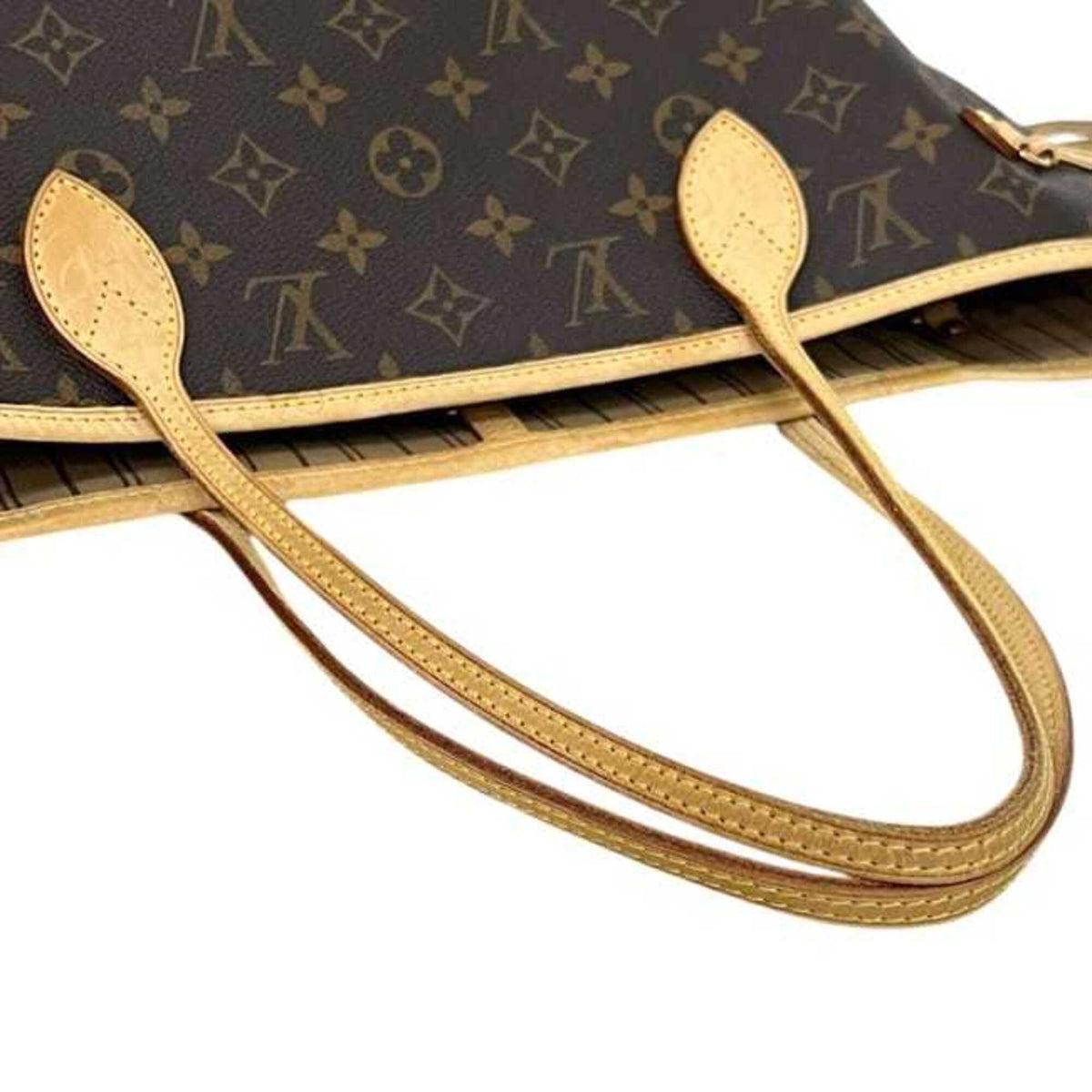 Louis Vuitton Brown Monogram Canvas Leather Tote Bag (Pre-Owned)