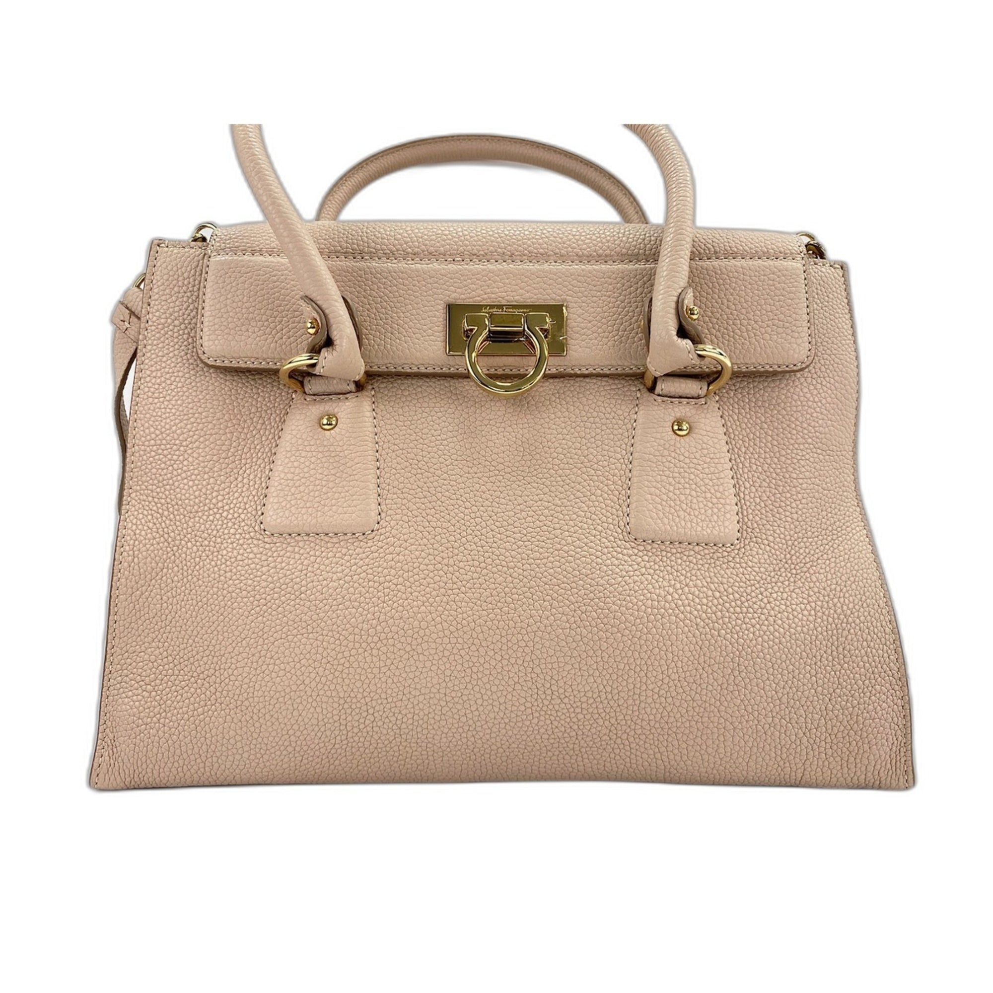 Salvatore Ferragamo Beige Canvas Handbag (Pre-Owned)