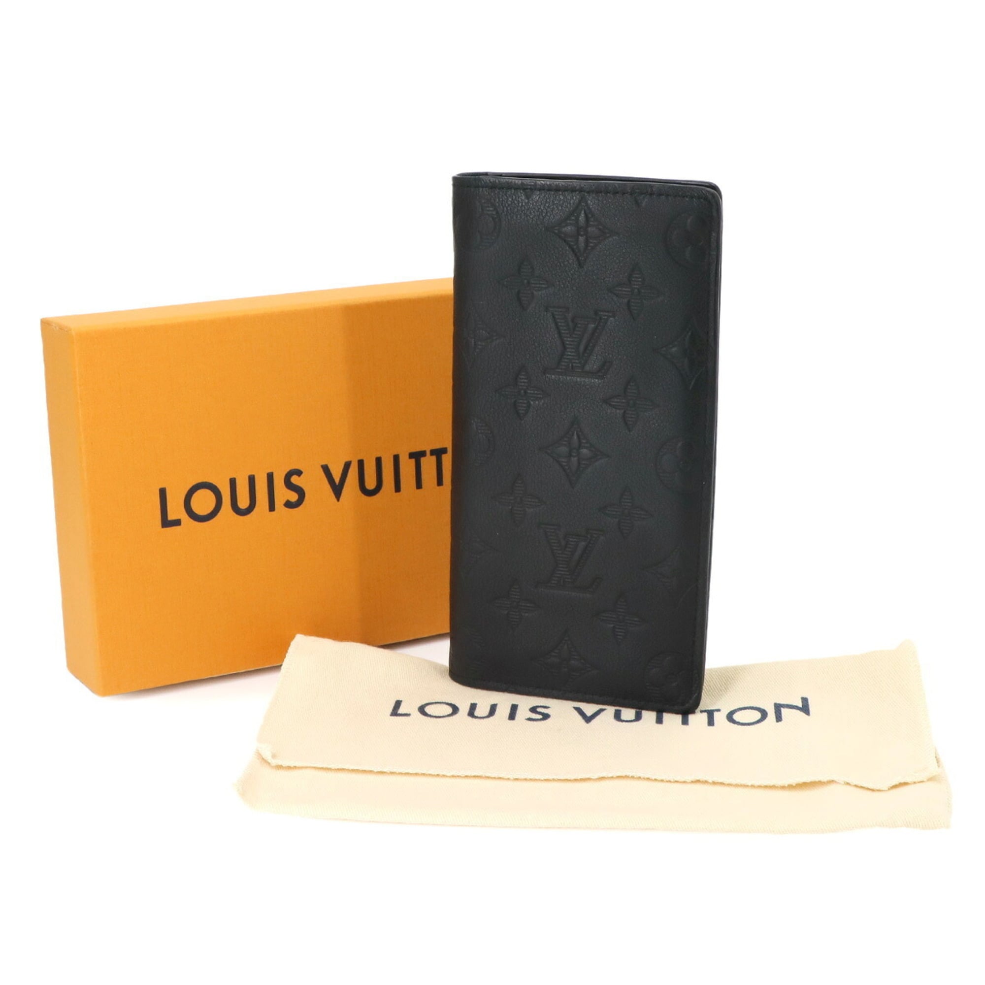 Louis Vuitton Black Monogram Shadow Long Wallet (Bi-Fold) (Pre-Owned)