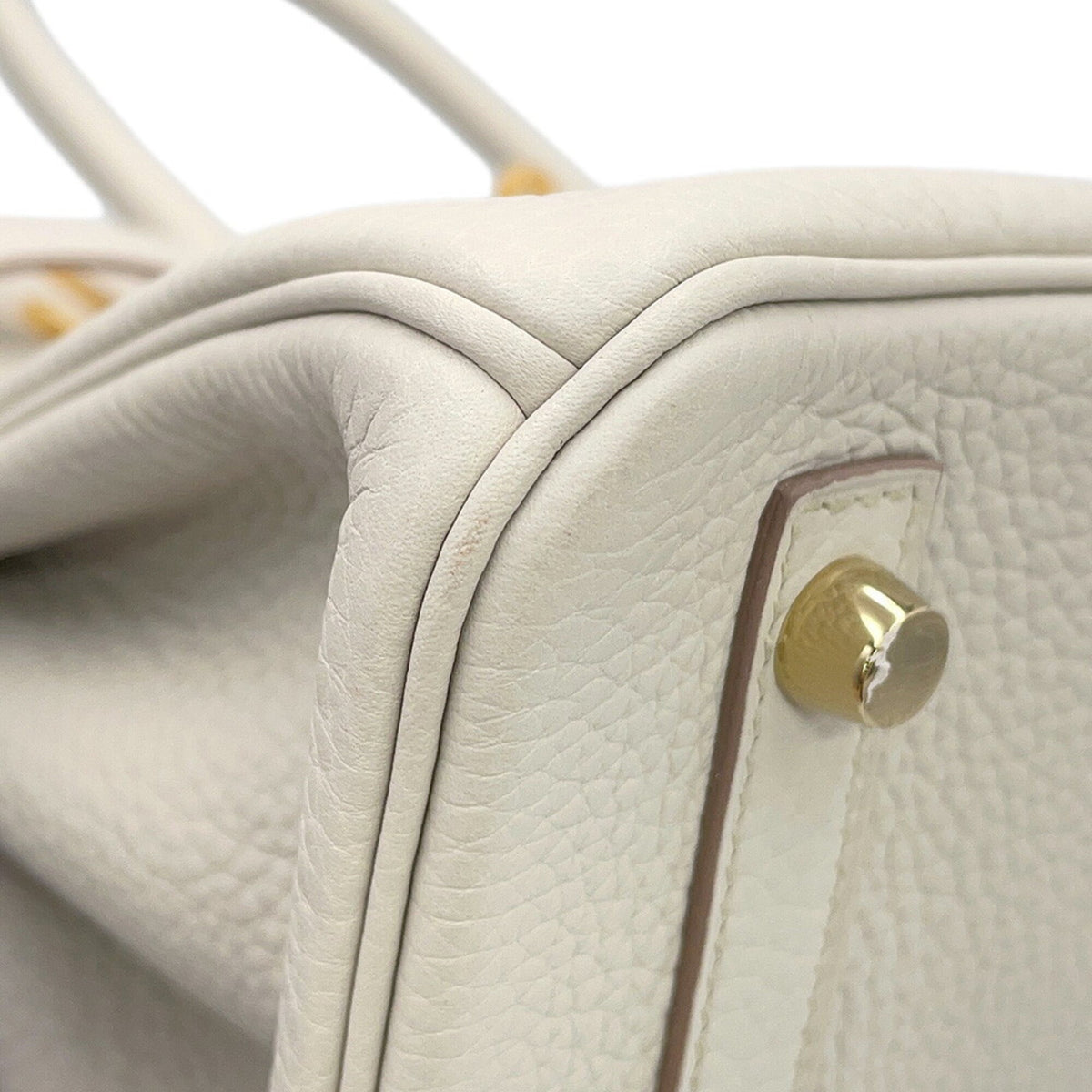 Hermes Birkin Gold Taurillon Clemence Leather Handbag (Pre-Owned)
