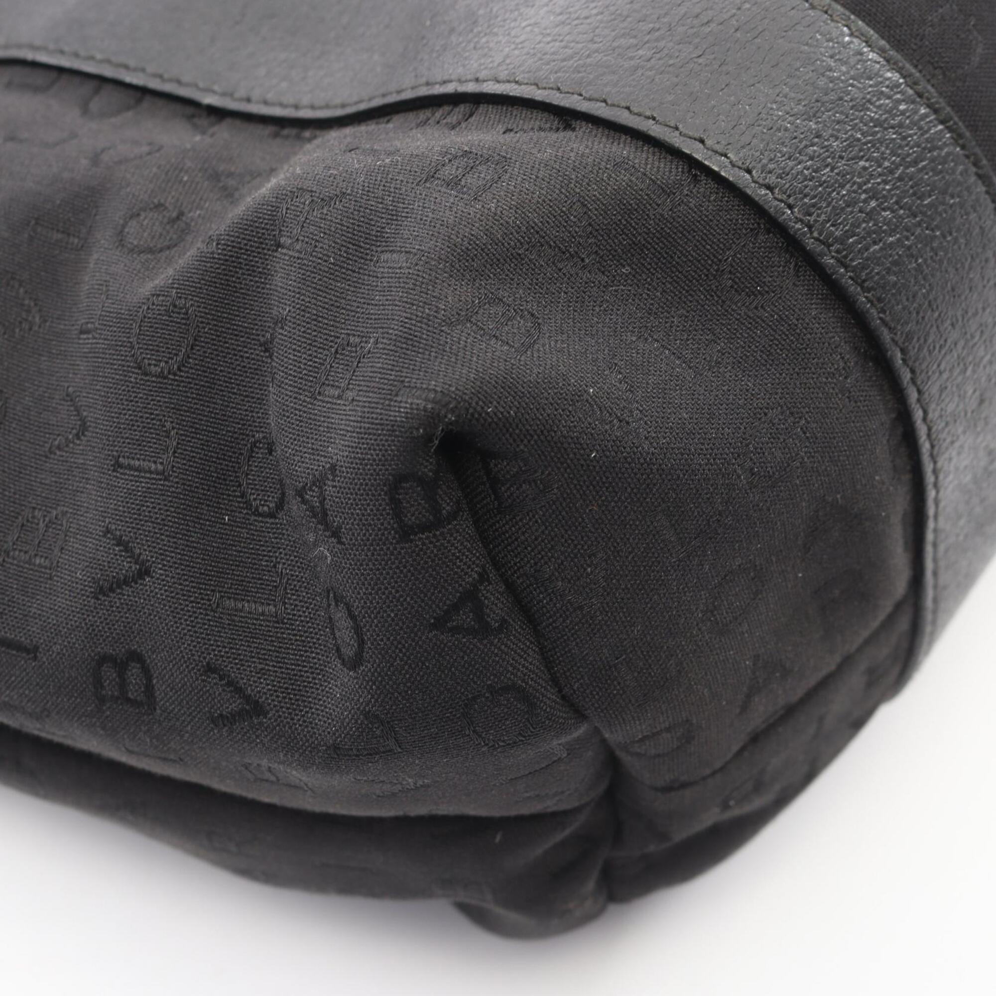 Bvlgari Black Canvas Leather Handbag Tote Bag (Pre-Owned)