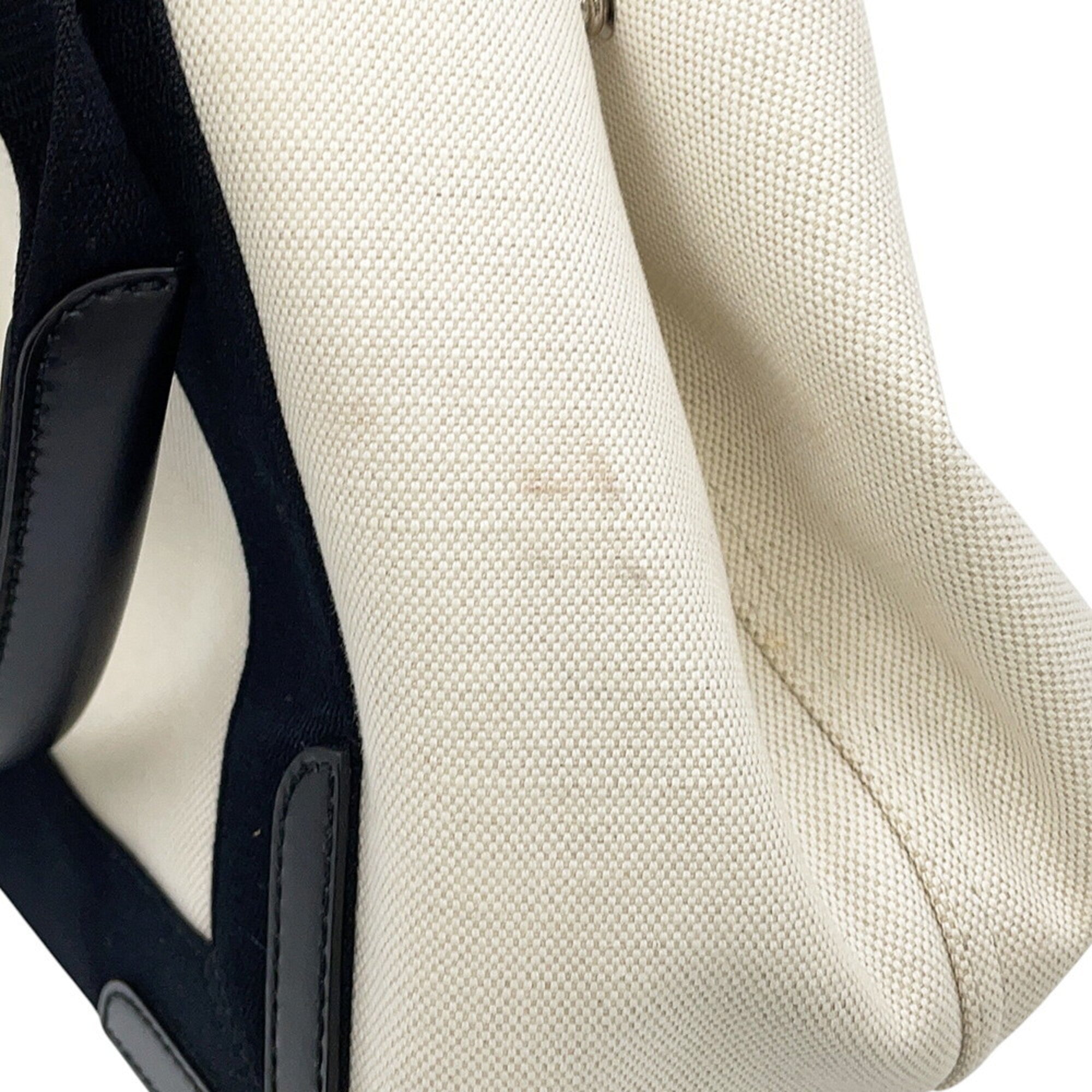 Balenciaga Black White Canvas Leather Handbag Pouch Tote Bag (Pre-Owned)