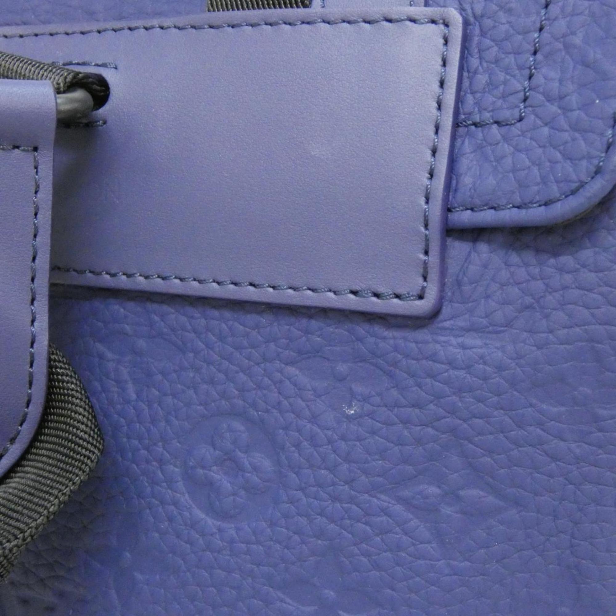 Louis Vuitton Black Blue Leather Backpack (Pre-Owned)