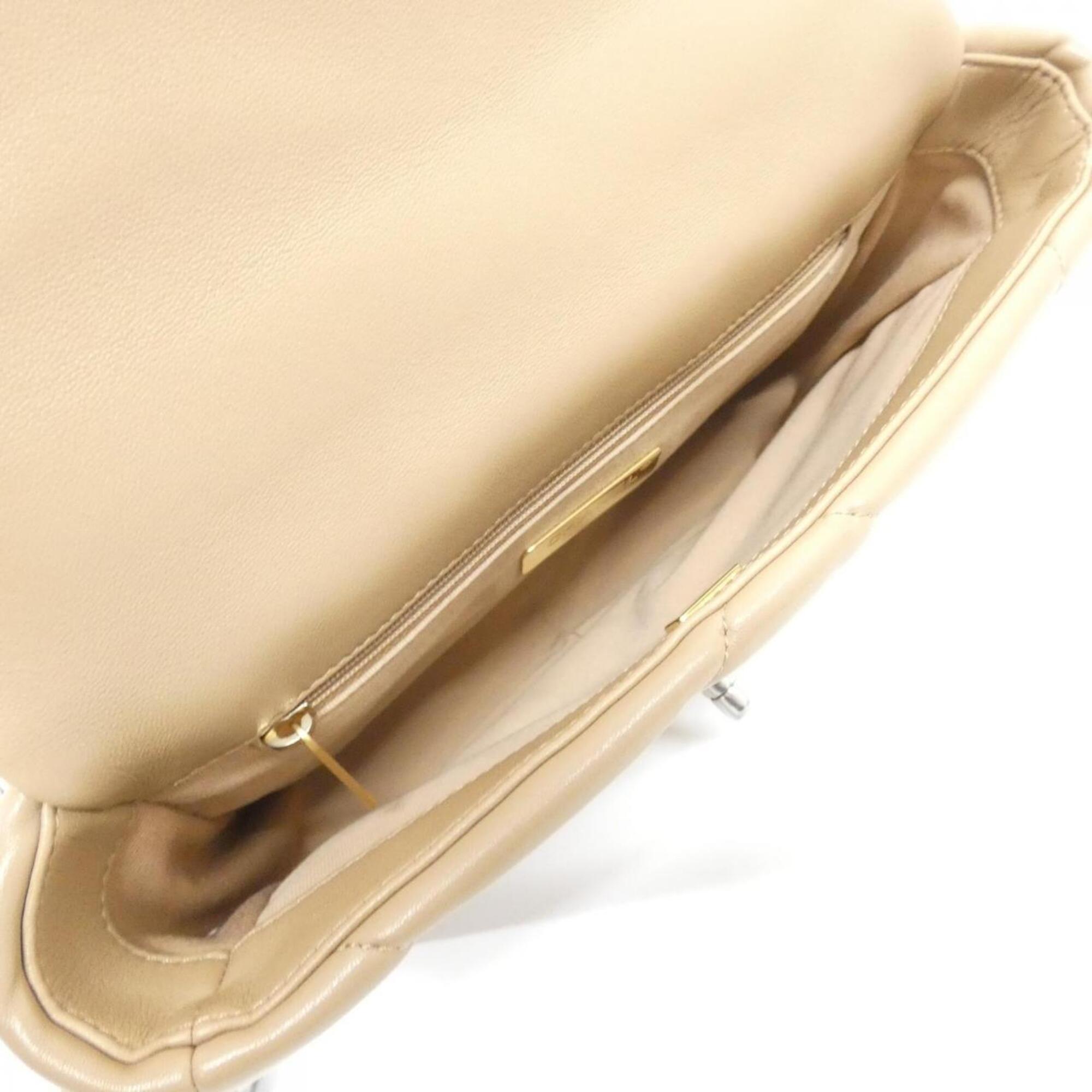 Chanel Dark Beige Leather Shoulder Bag (Pre-Owned)