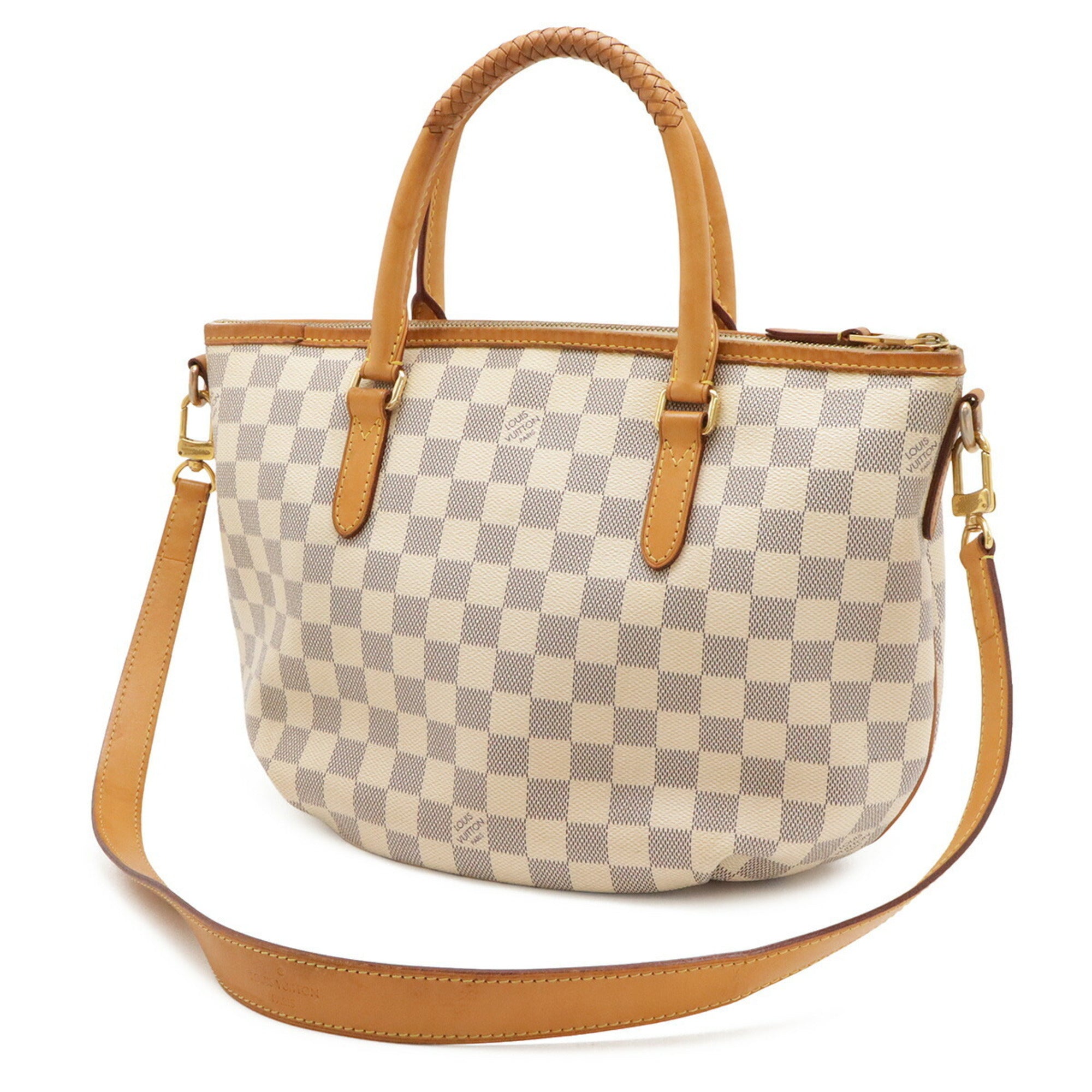 Louis Vuitton Ivory Damier Azur Canvas Shoulder Bag Tote Bag (Pre-Owned)