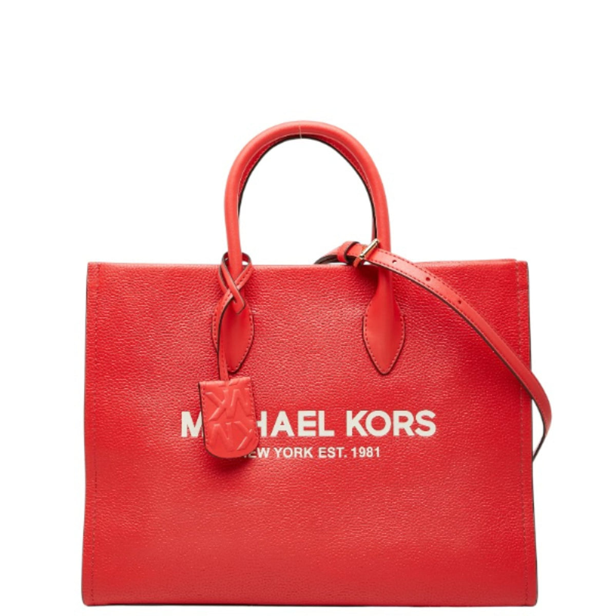 Michael Kors Red Color Leather Handbag Shoulder Bag Tote Bag (Pre-Owned)