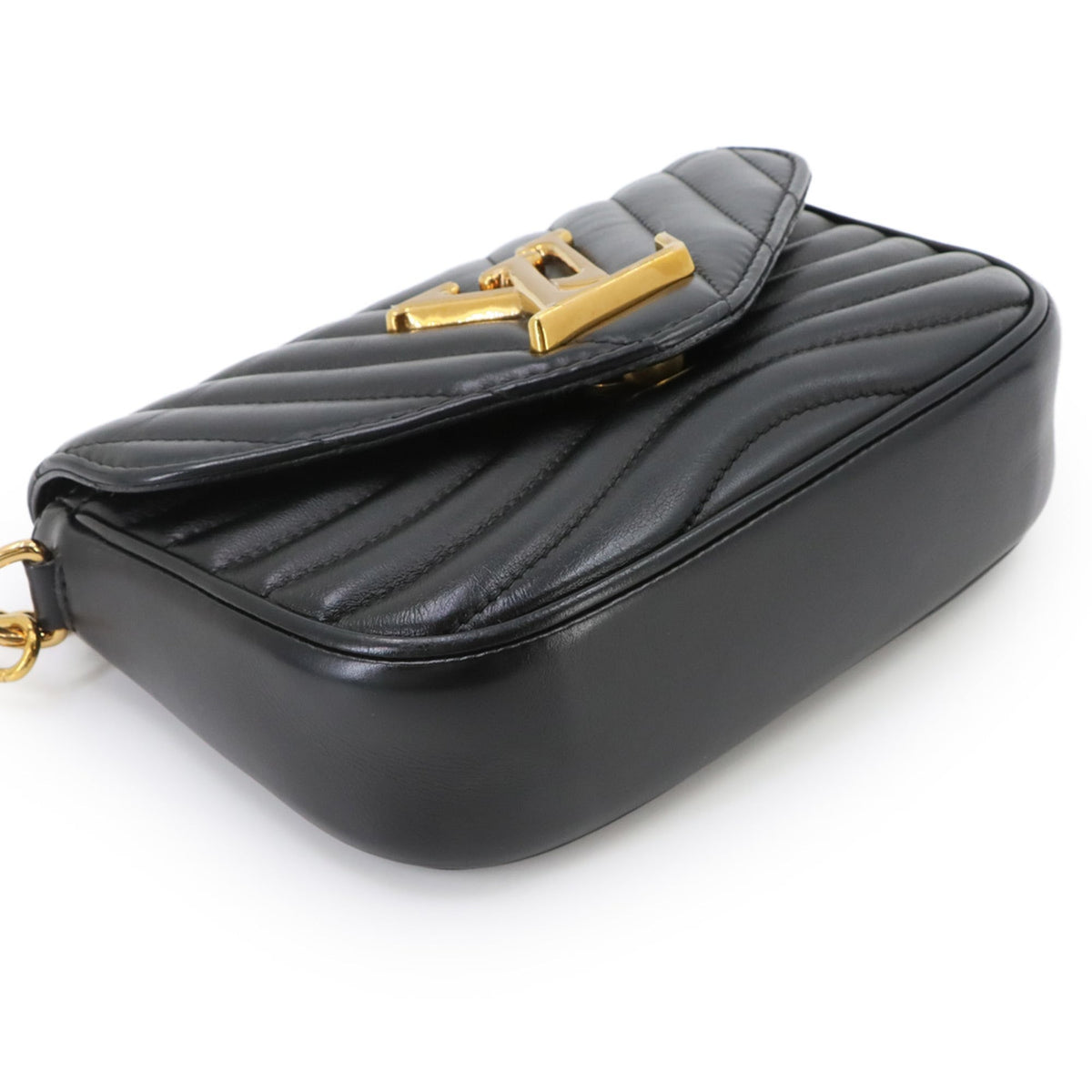 Louis Vuitton Black Leather Handbag Pochette Shoulder Bag (Pre-Owned)