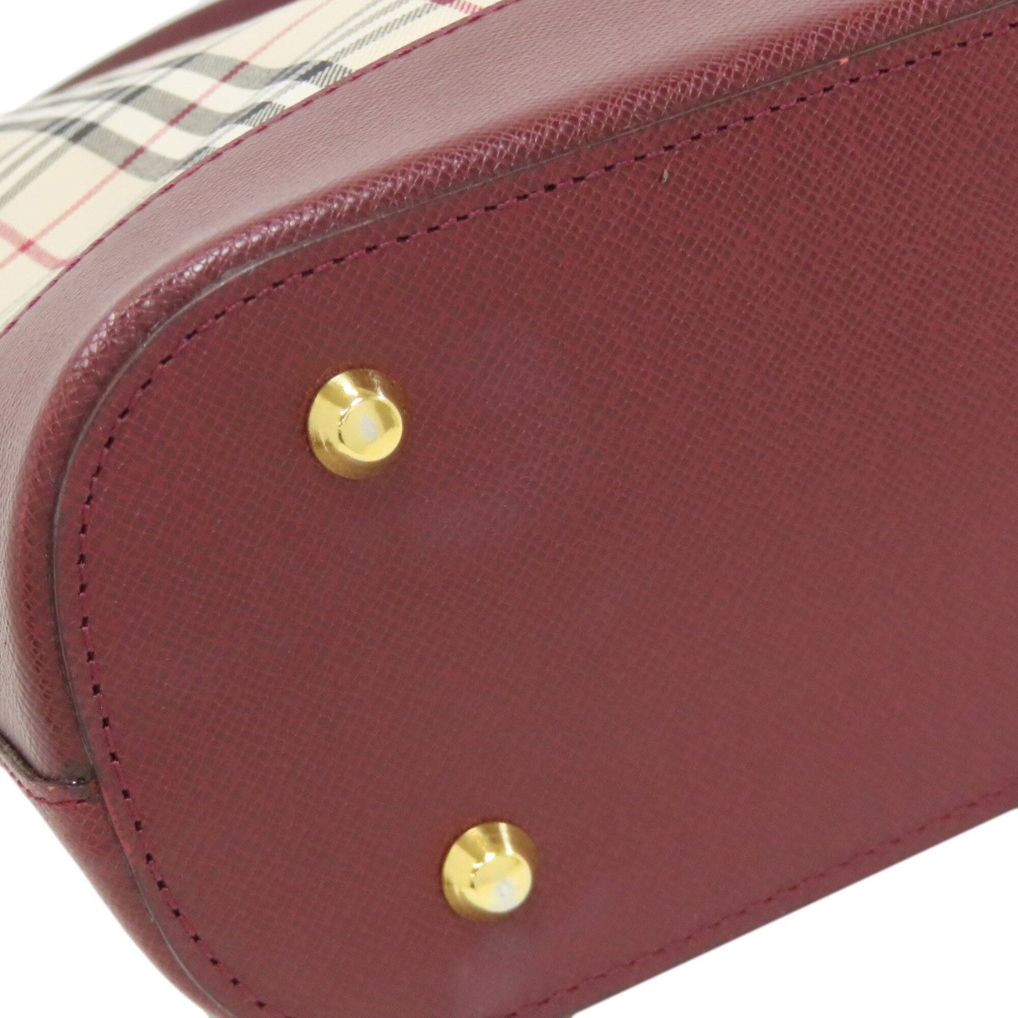Burberry Beige Bordeaux Canvas Shoulder Bag (Pre-Owned)