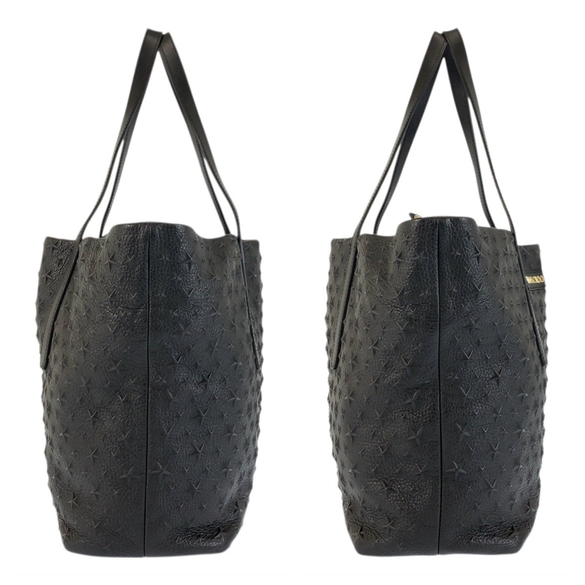 Jimmy Choo Black Leather Shoulder Bag Tote Bag (Pre-Owned)