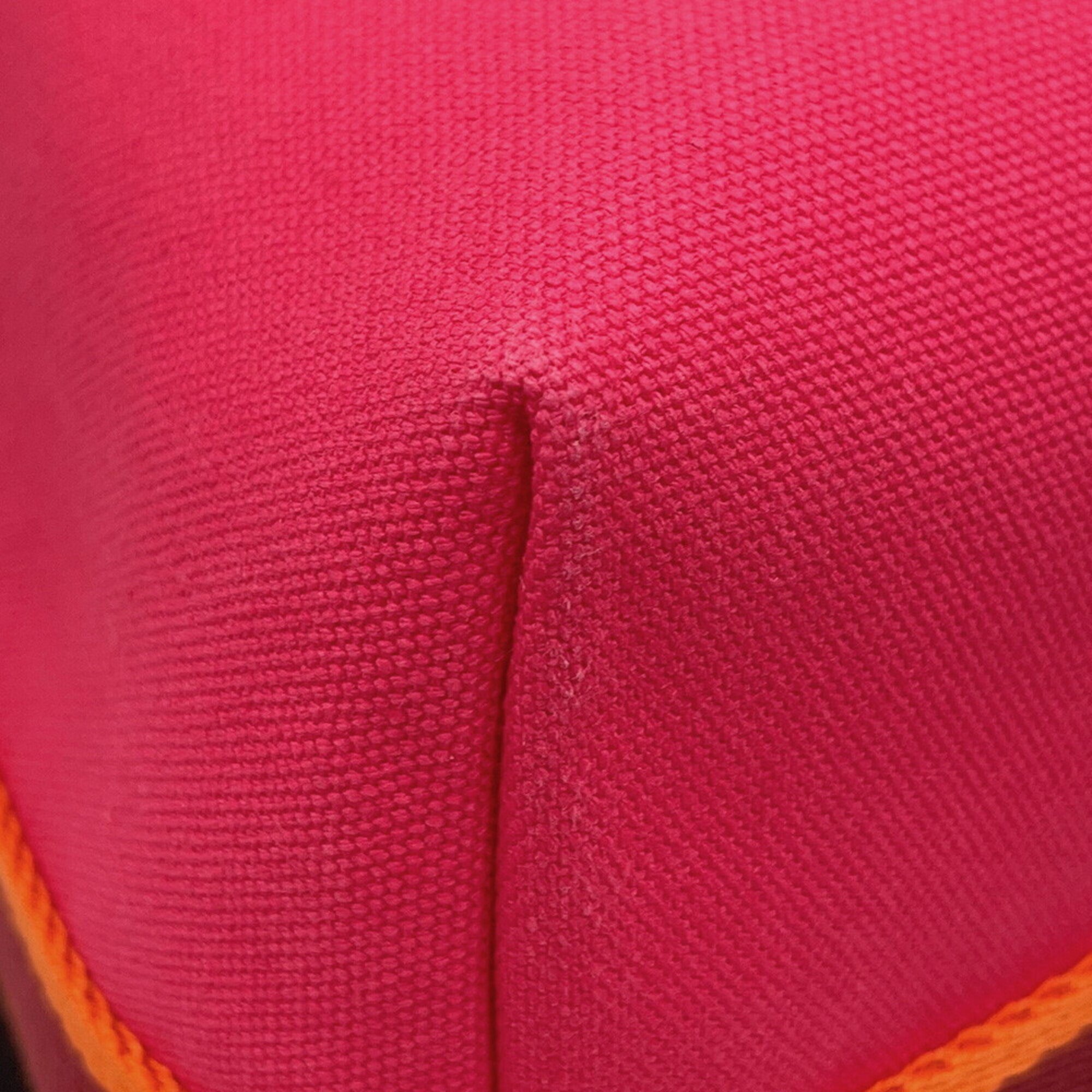 Hermes Red Color Canvas Handbag Pouch (Pre-Owned)