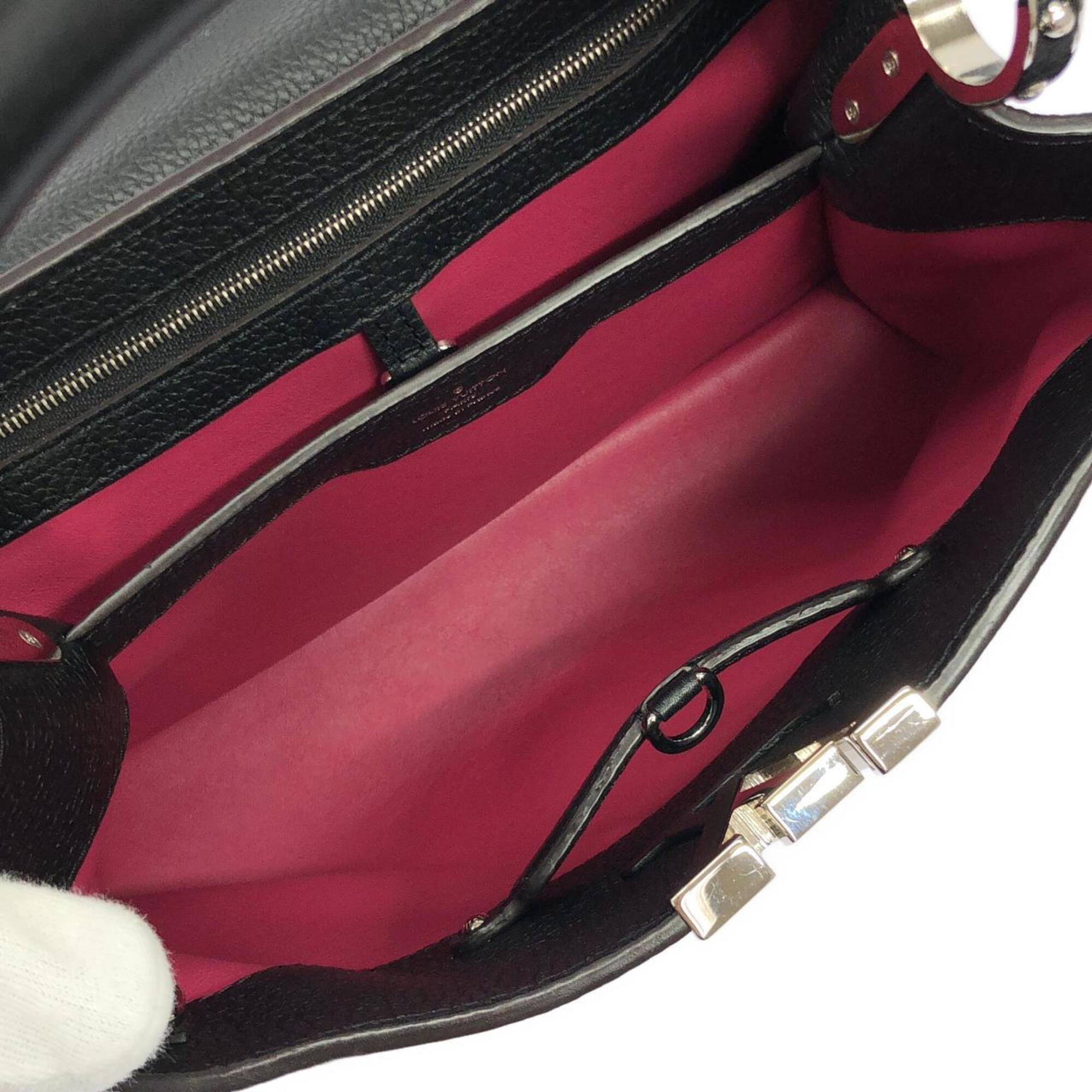 Louis Vuitton Black Leather Handbag (Pre-Owned)