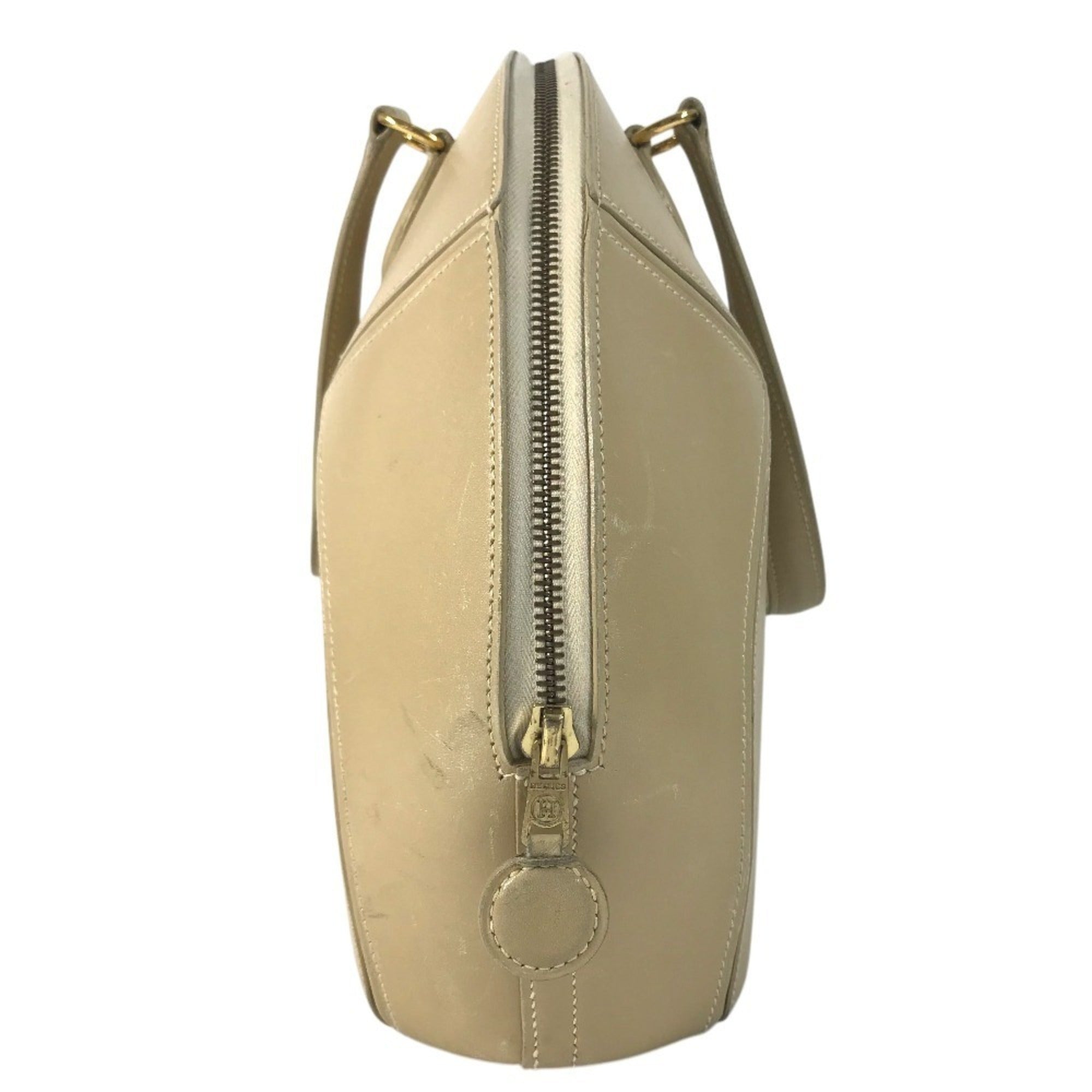 Hermes Beige Leather Handbag Tote Bag (Pre-Owned)
