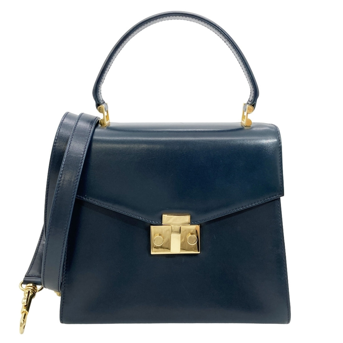 Tiffany Navy Leather Handbag (Pre-Owned)