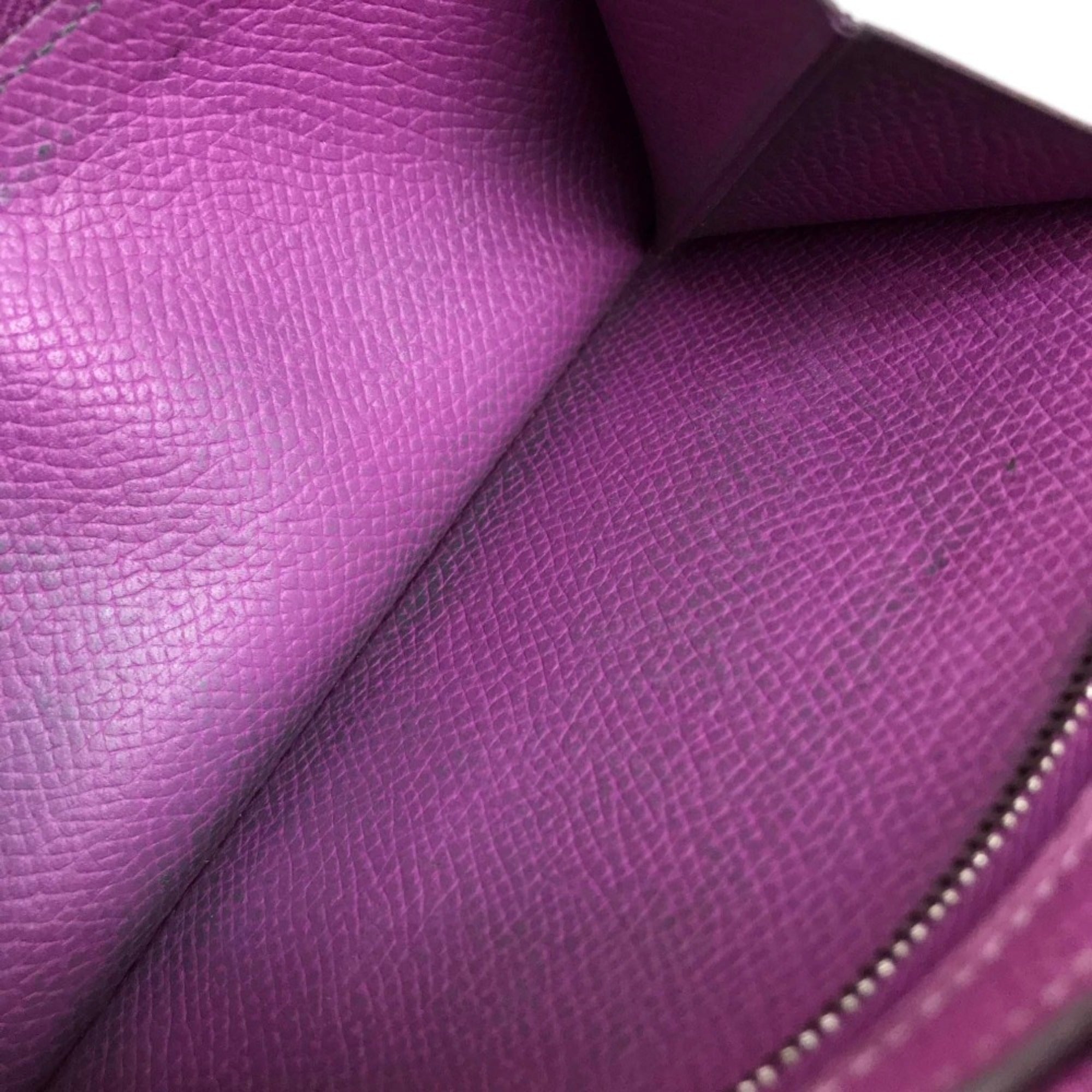 Hermes Purple Leather Long Wallet (Bi-Fold) (Pre-Owned)