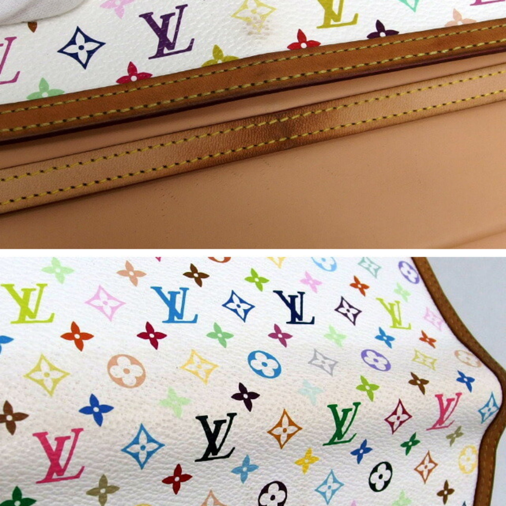 Louis Vuitton Blanc Monogram Multicolore Canvas Long Wallet (Tri-Fold) (Pre-Owned)