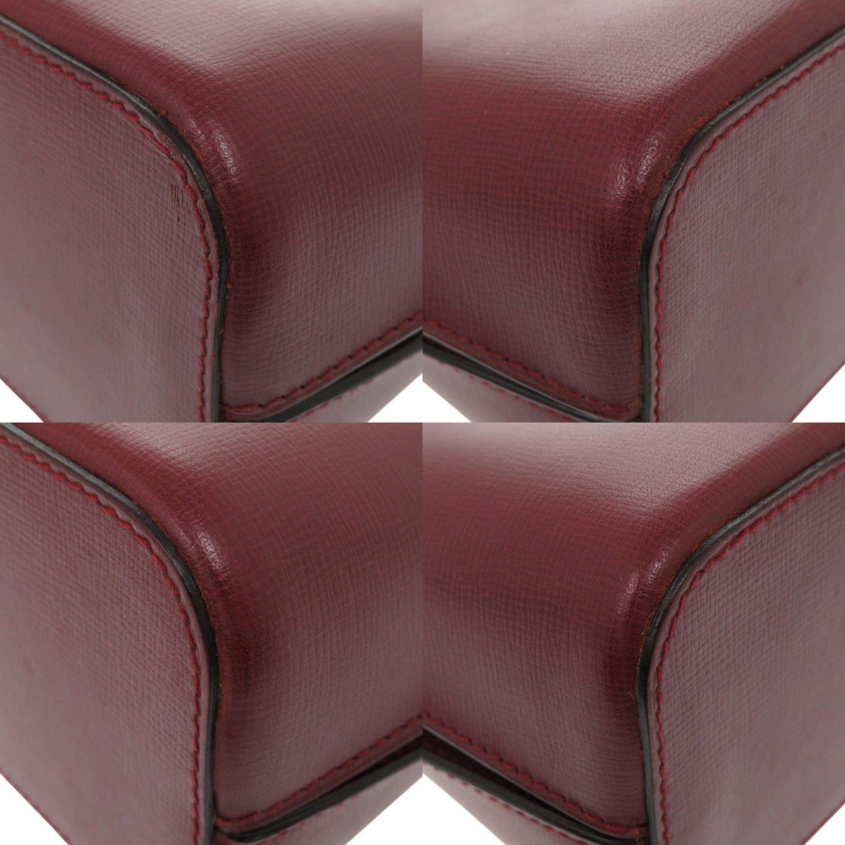 Cartier Bordeaux Red Color Leather Handbag (Pre-Owned)