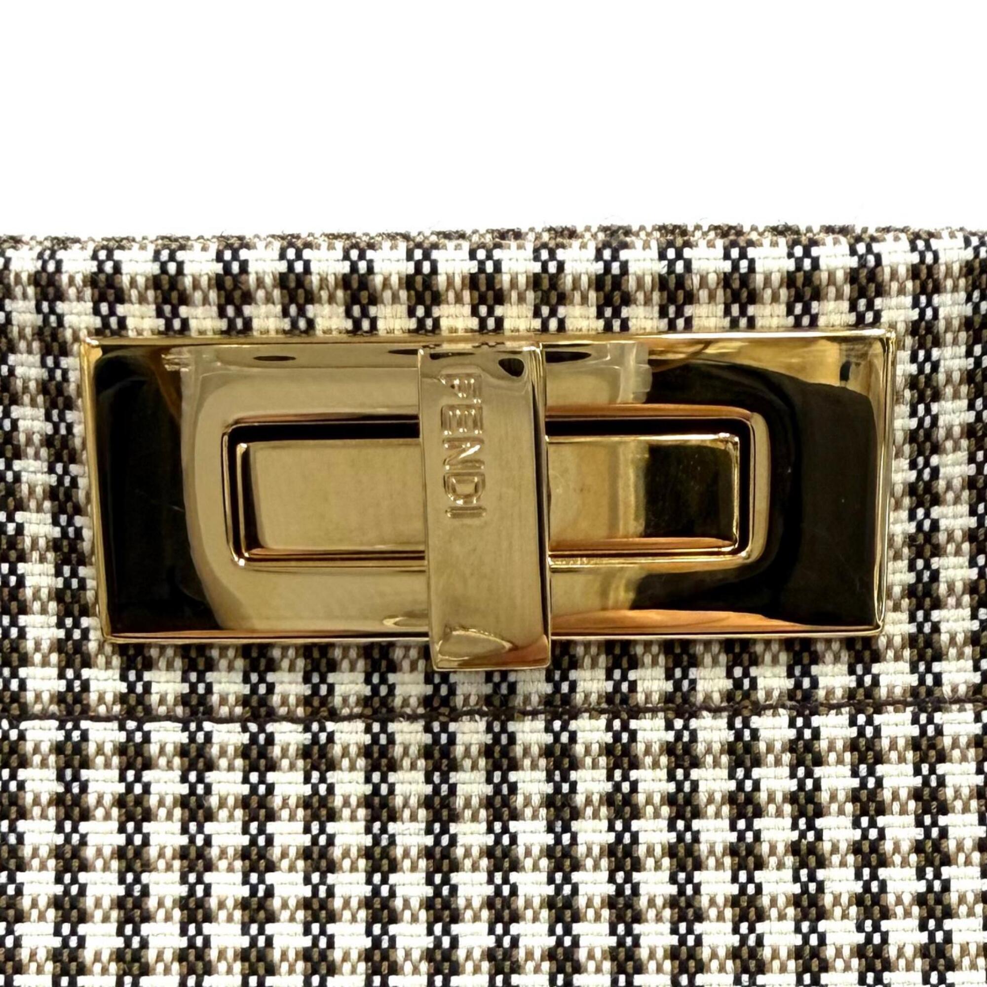 Fendi Brown Canvas Leather Handbag (Pre-Owned)