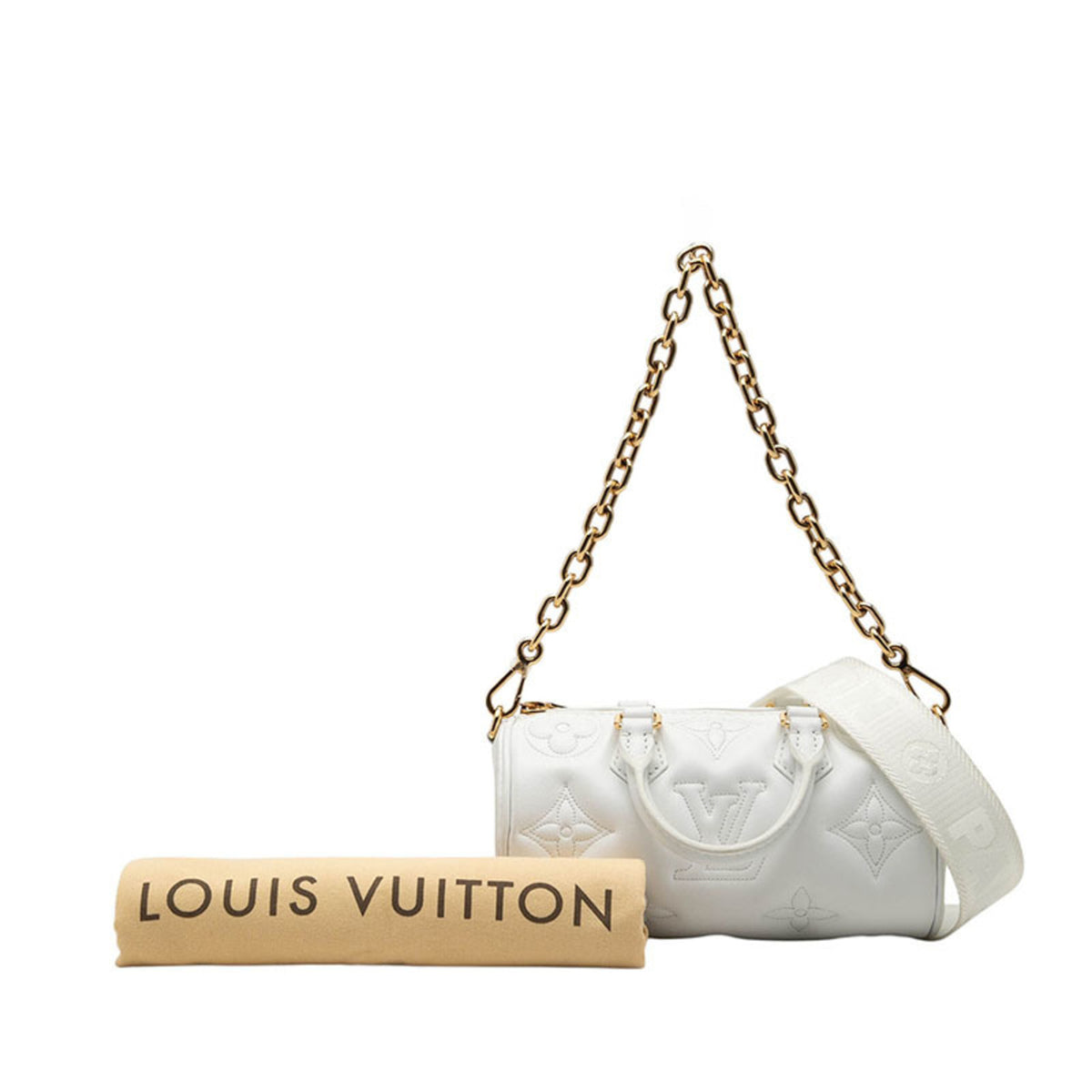 Louis Vuitton White Leather Handbag Shoulder Bag (Pre-Owned)