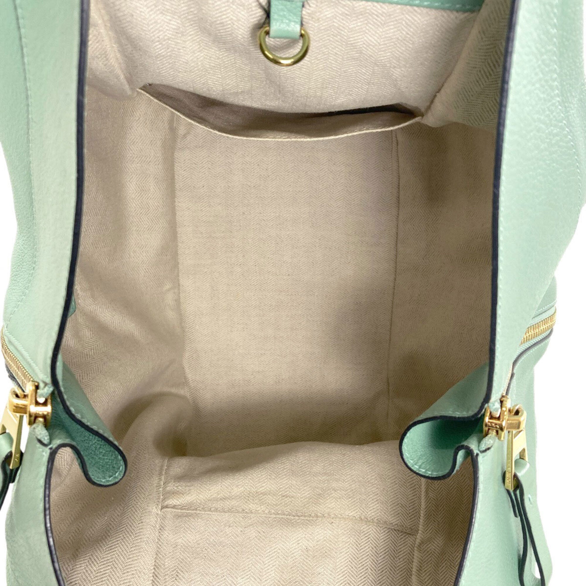 Loewe Light Green Leather Handbag Pouch (Pre-Owned)