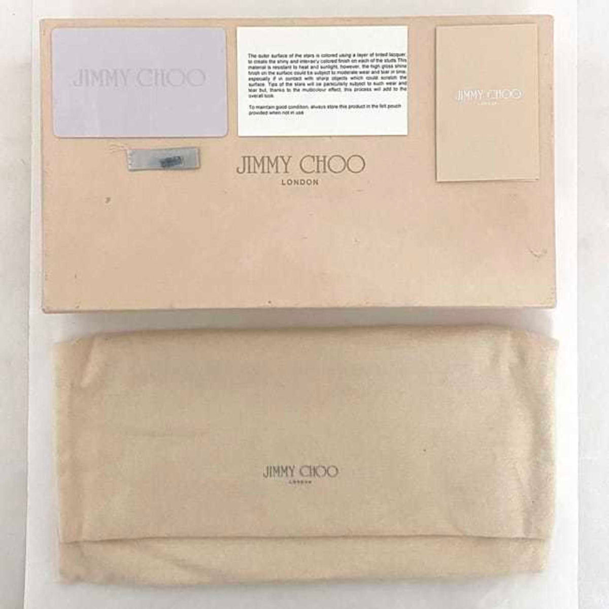 Jimmy Choo Black Cream Yellow Leather Long Wallet (Bi-Fold) (Pre-Owned)