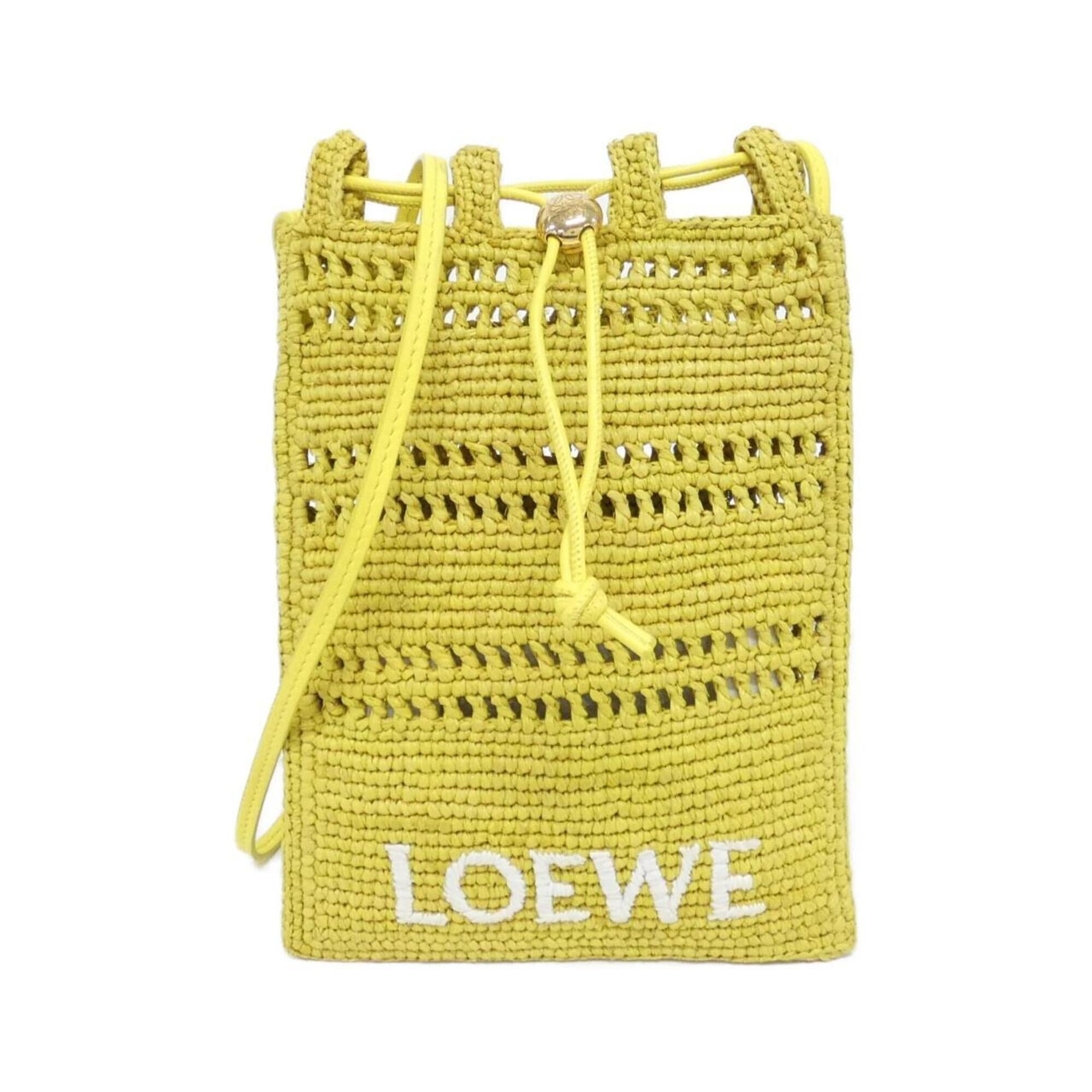 Loewe Yellow Raffia Shoulder Bag (Pre-Owned)
