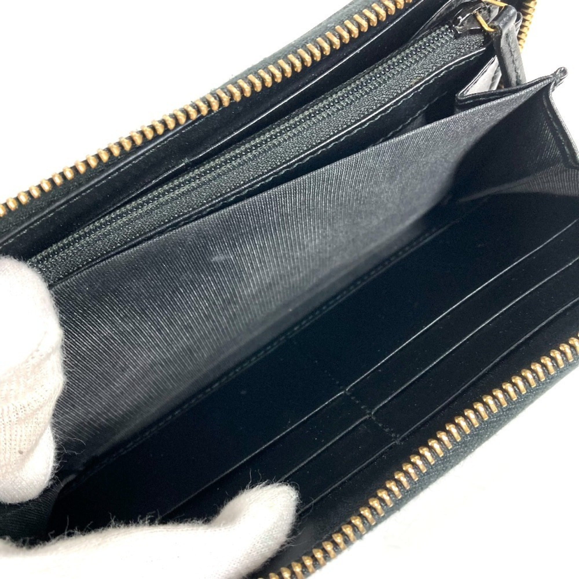 Gucci Black Leather Long Wallet (Bi-Fold) (Pre-Owned)