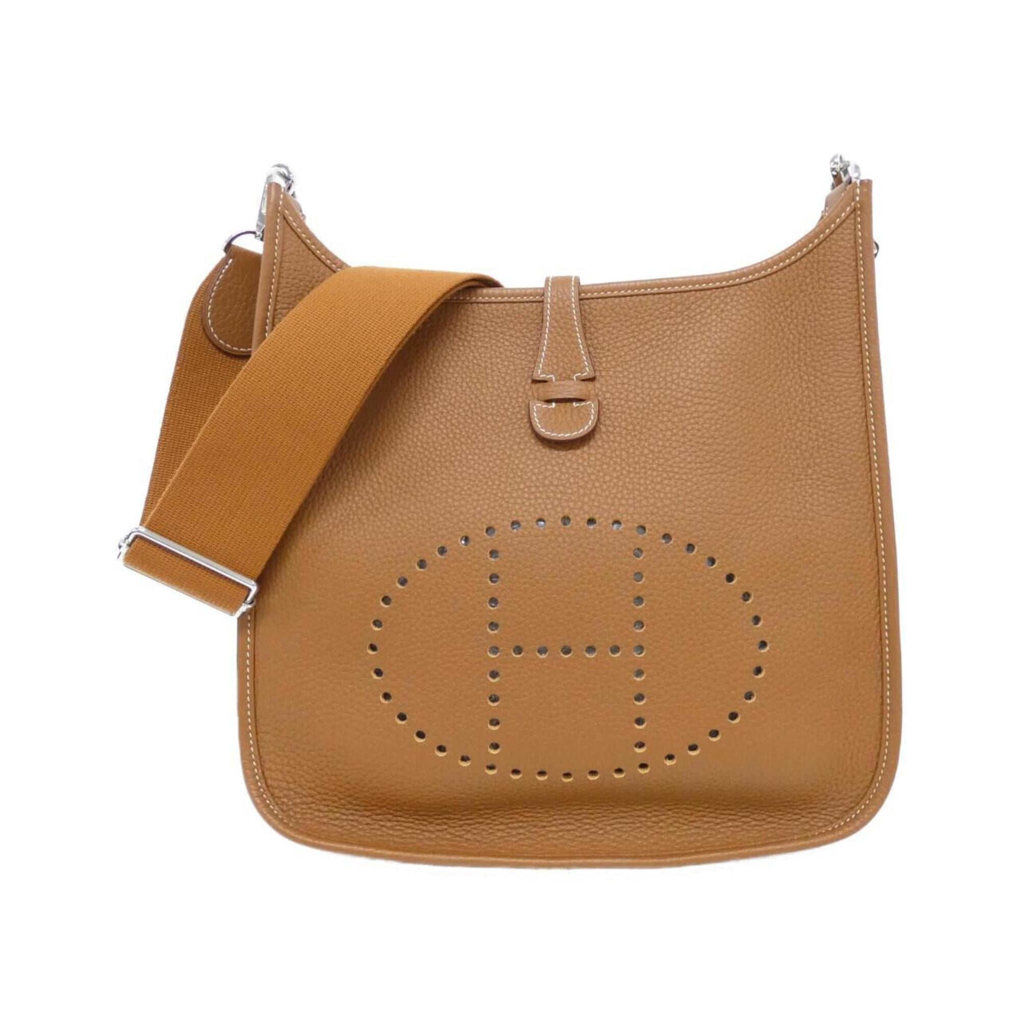Hermes Beige Brown Taurillon Clemence Leather Shoulder Bag (Pre-Owned)
