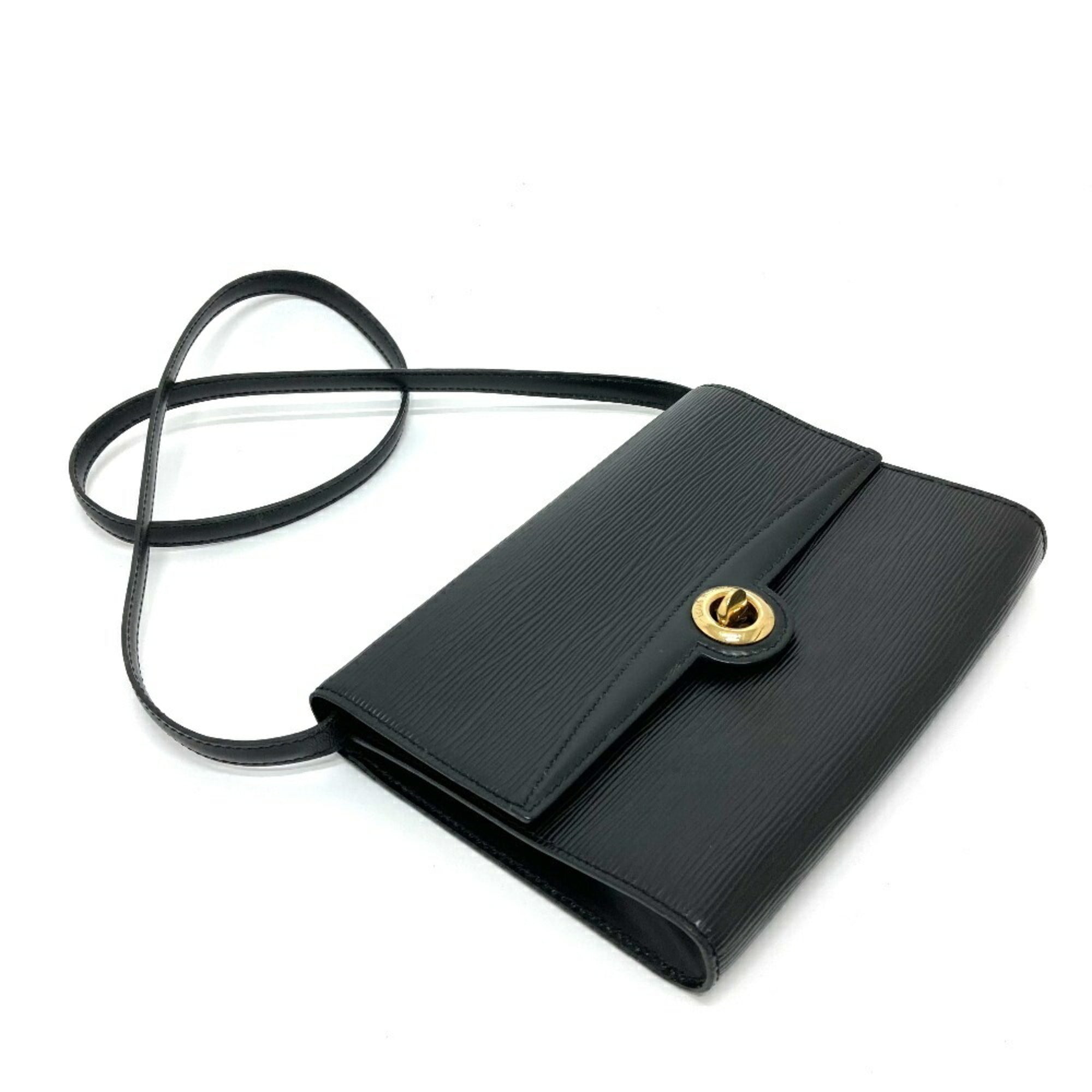 Louis Vuitton Noir Epi Leather Clutch Bag Pochette Shoulder Bag (Pre-Owned)