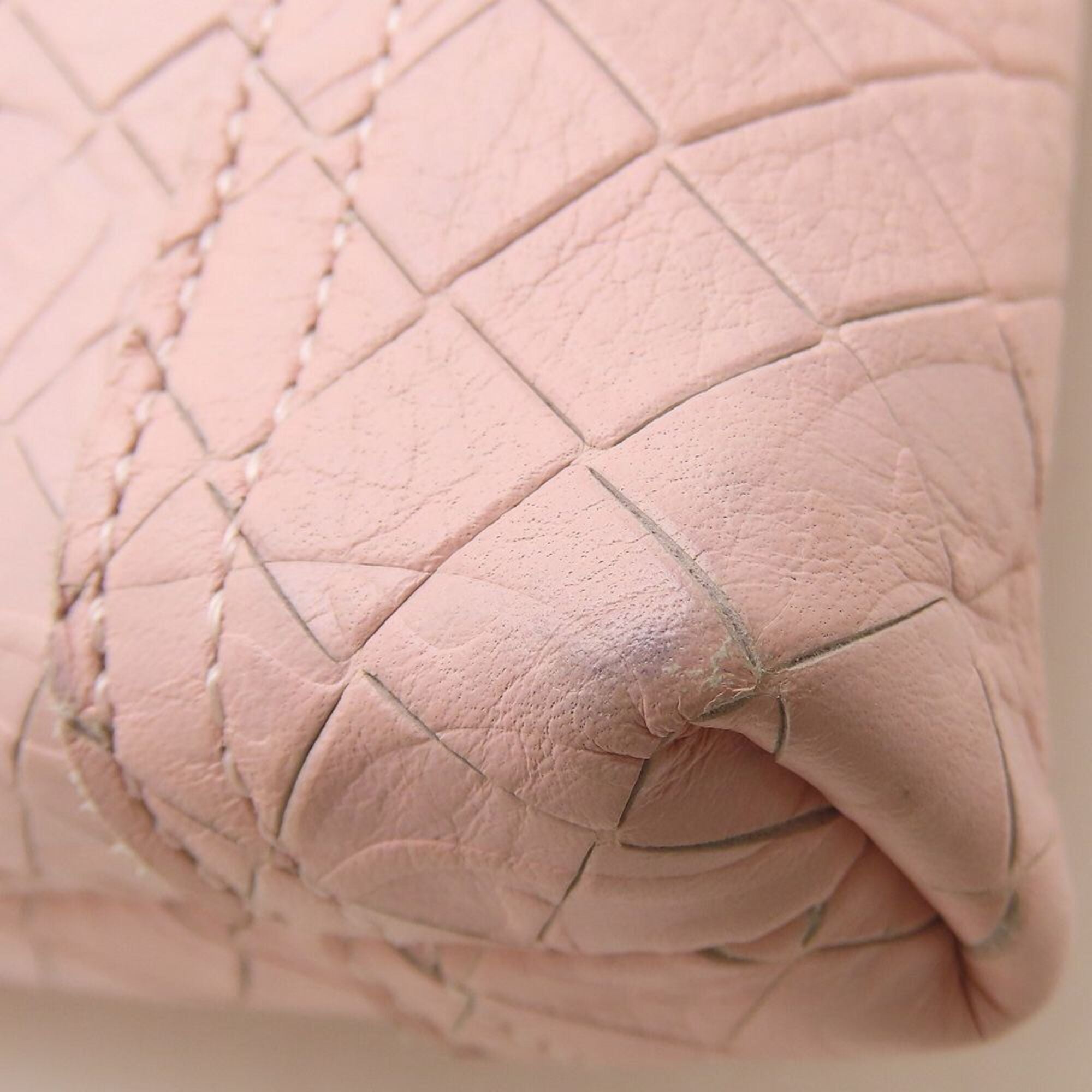 Bottega Veneta Intrecciomirage Pink Leather Shoulder Bag (Pre-Owned)
