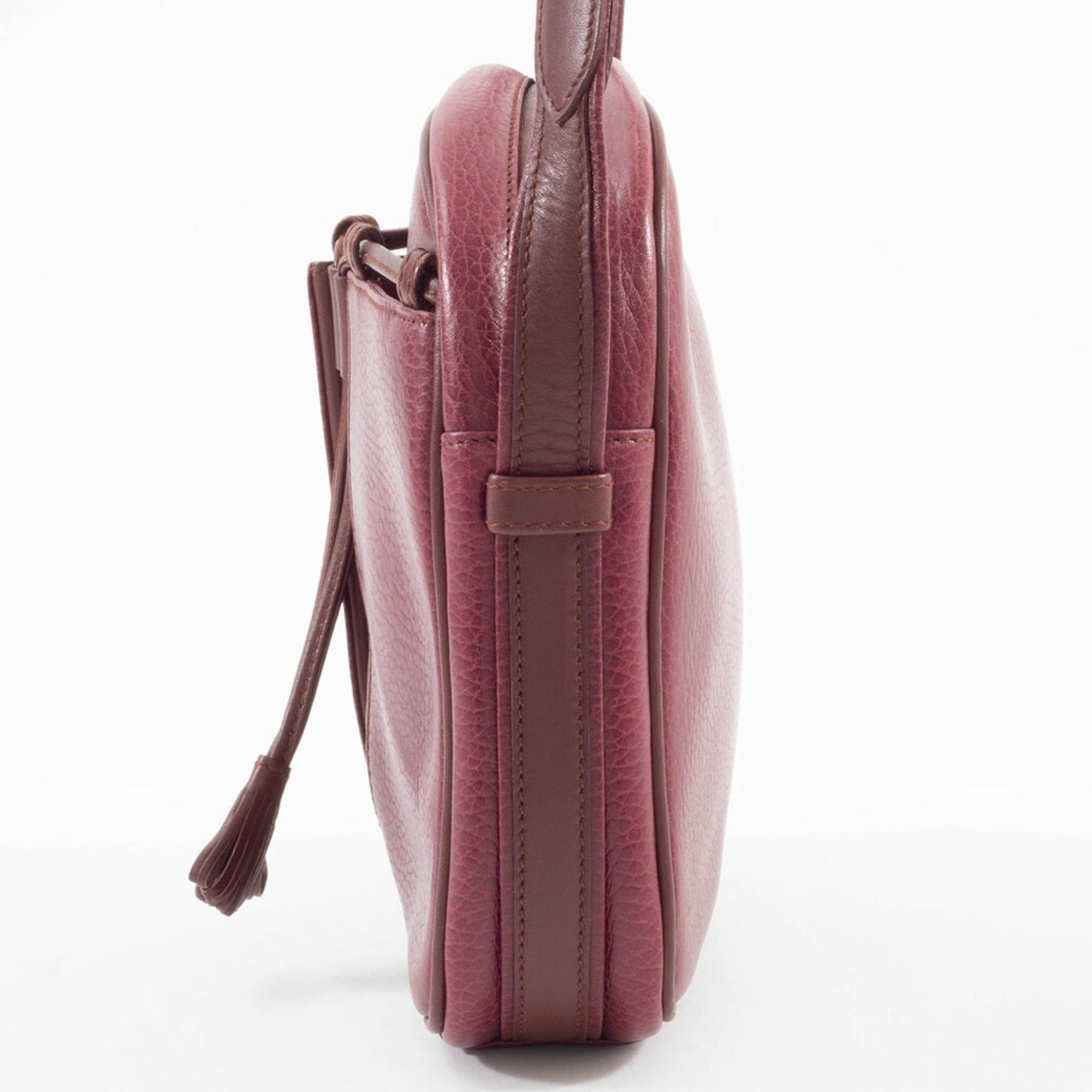 Cartier Must Bordeaux Leather Pochette Shoulder Bag (Pre-Owned)